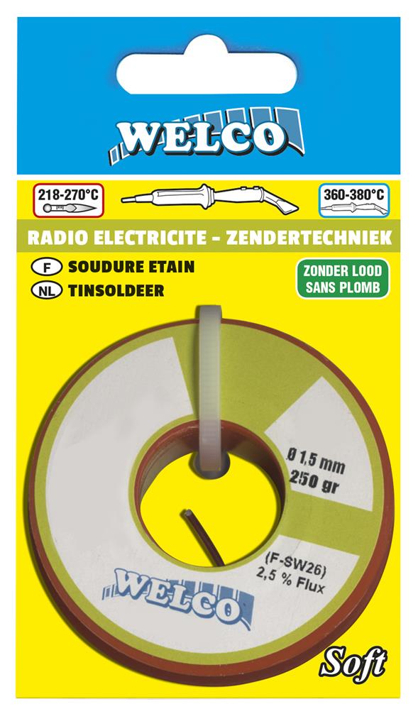 Welco Zachtsoldeer Radio/Elektronica Tin zonder Lood 1.5mm 100g