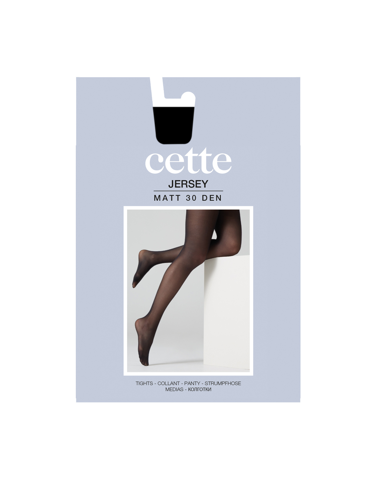 Cette Panty Jersey - 30 Den Black - Large