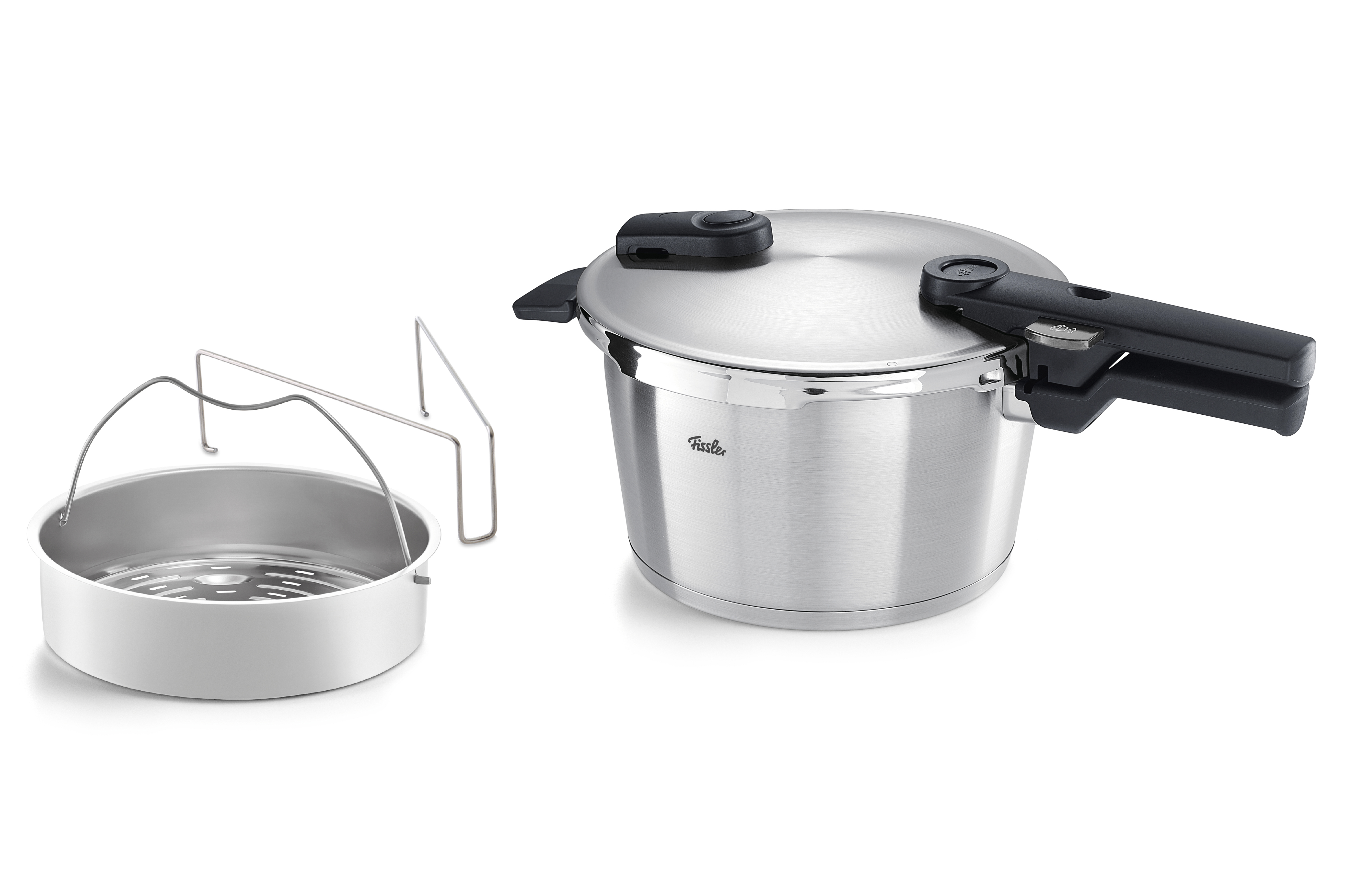 Fissler Snelkookpan Vitaquick Premium 22cm met Inzet - 4.5l - RVS - alle Vuren