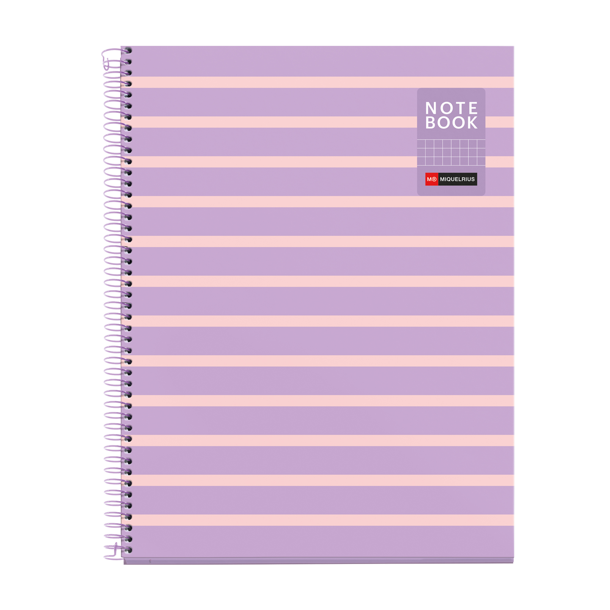 Miquelrius Notebook A4 Between the Lines Mauve Geruit Spiraal 80 vellen