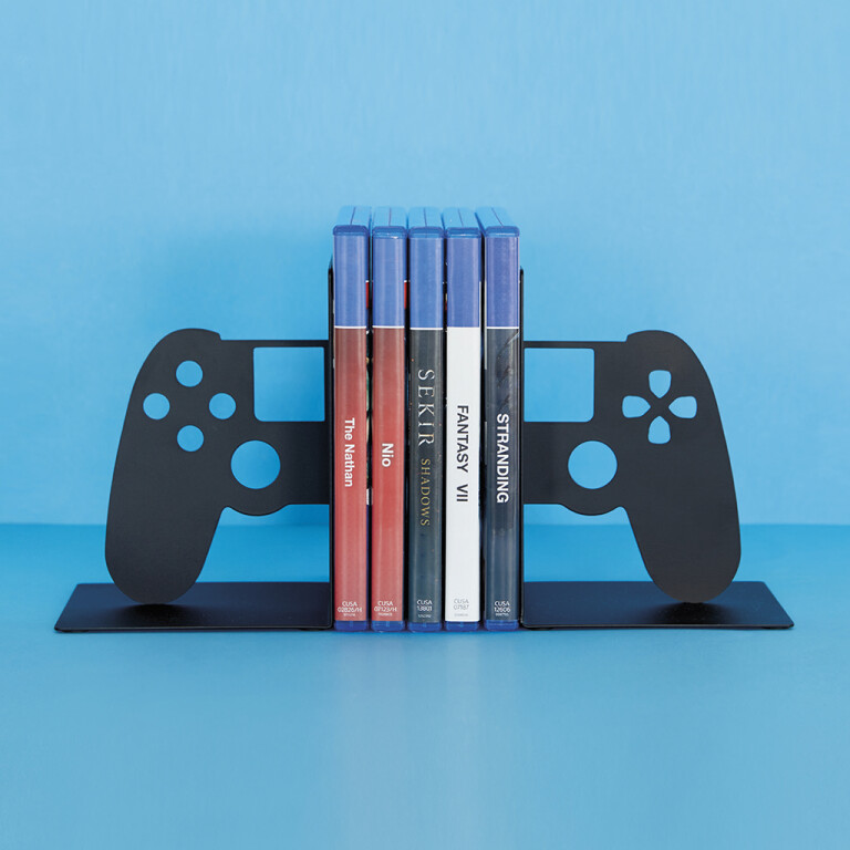 Balvi Videogamehouder Joypad Zwart set 2 stuks 15x10x11.5 cm - Metaal - Boekensteun