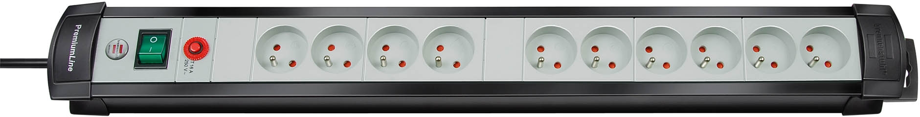 Brennenstuhl Premium-Line Stekkerdoos 10-voudig Zwart/Lichtgrijs 3 m
