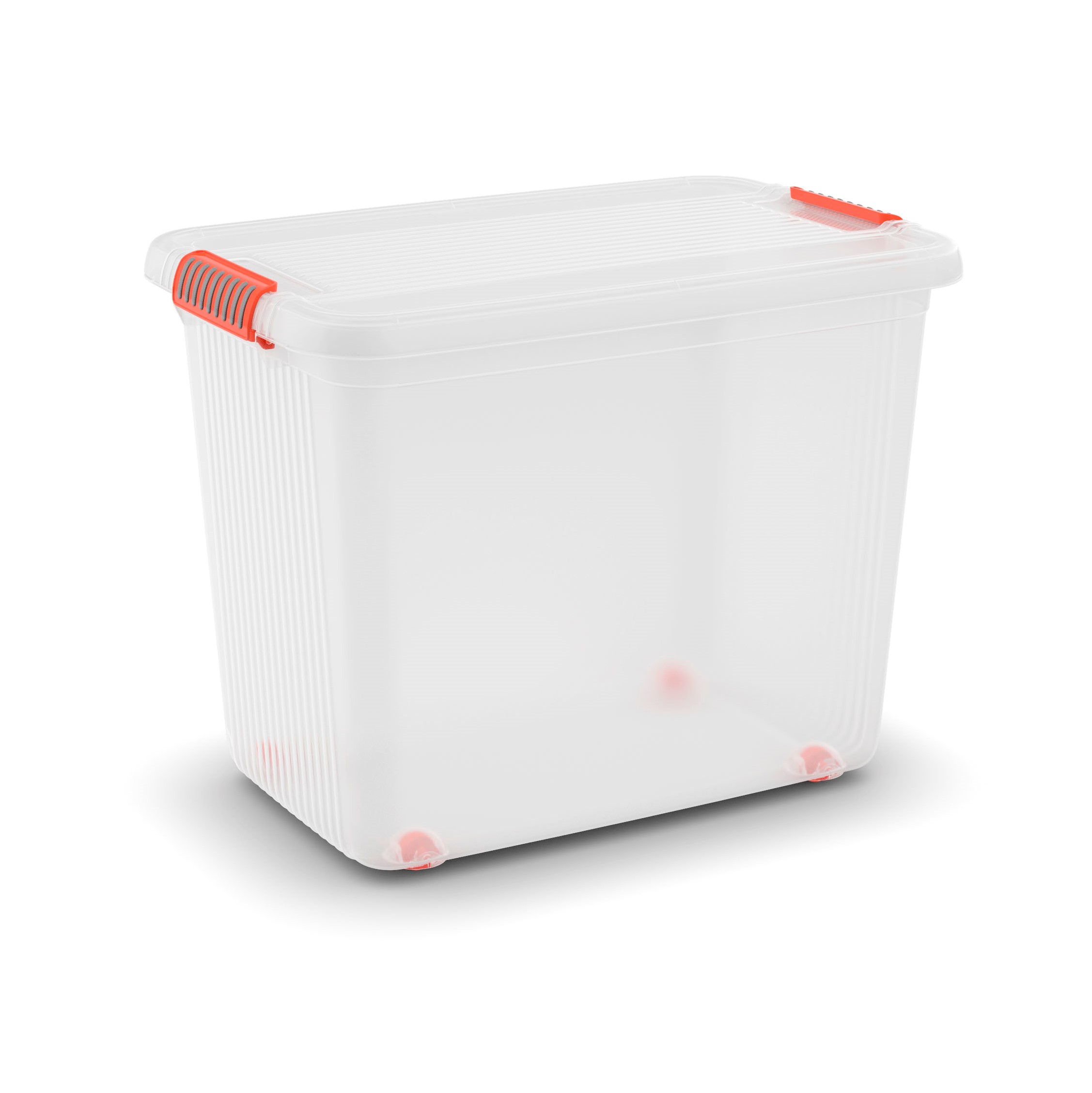 Kis Opbergbox K Latch Transparant/Oranje XXL 69l - 59x39x45 cm - Heavy Duty