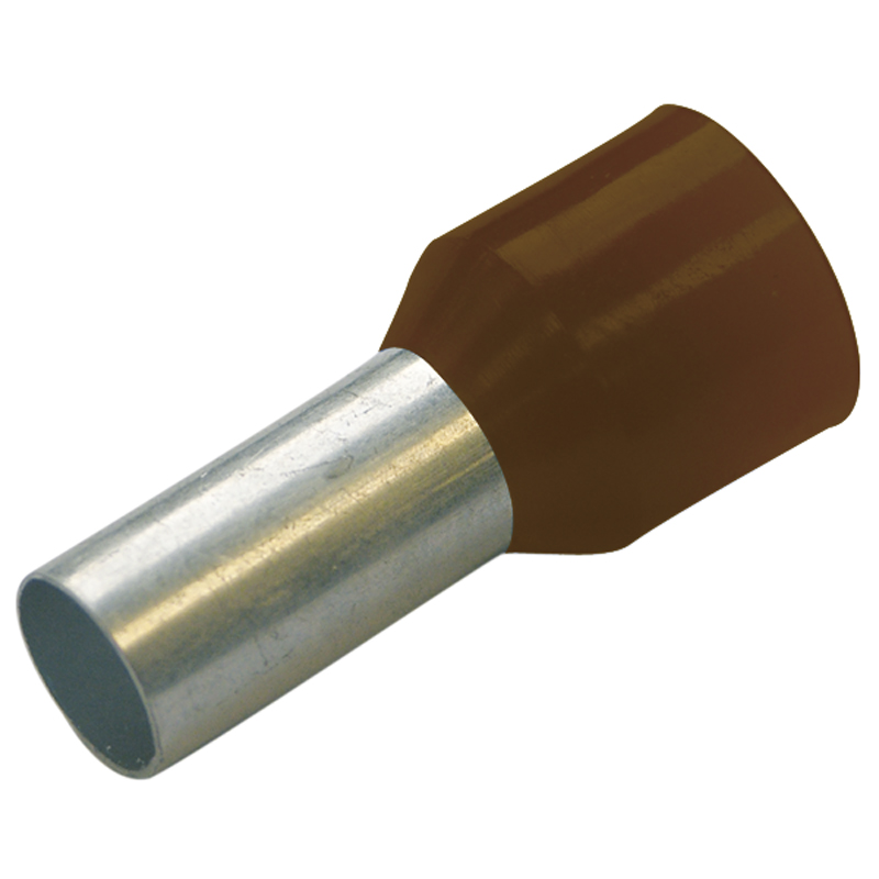 Haupa Geisoleerde Adereindhuls 10mm2 100 st - Bruin - 12mm lengte