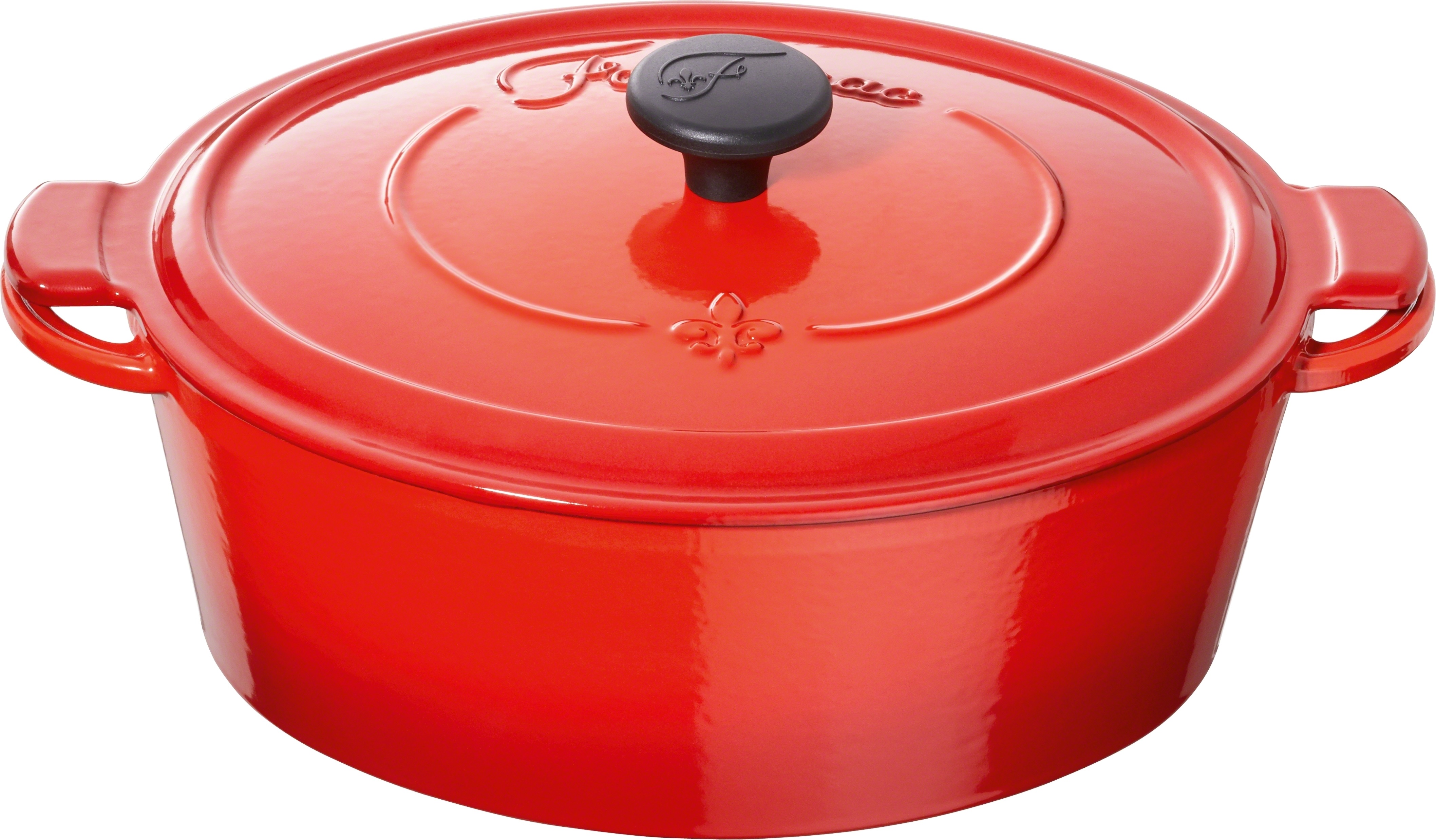 Fontignac Braadpan Ovaal 29 cm Rood Mains Libres - Gietijzer