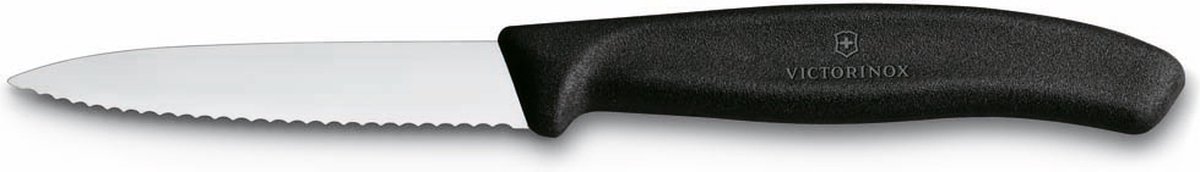 Victorinox Schilmes Zwart 8cm - Gekarteld