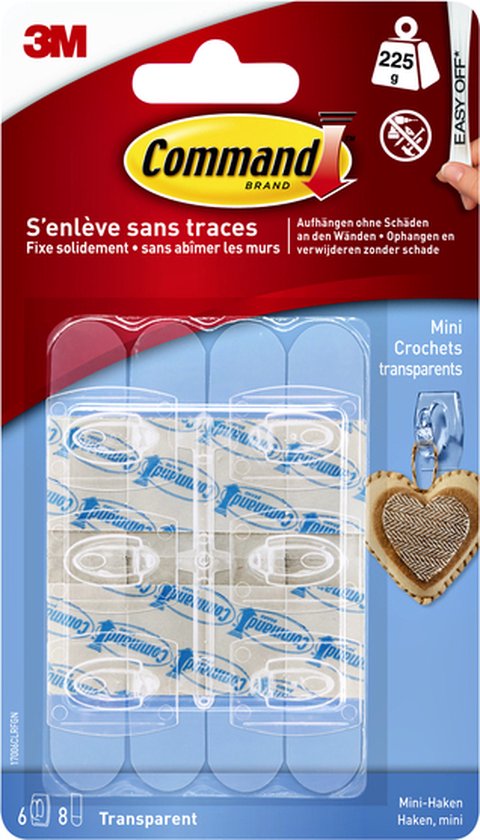 Command by 3M Haak Transparant 6 stuks