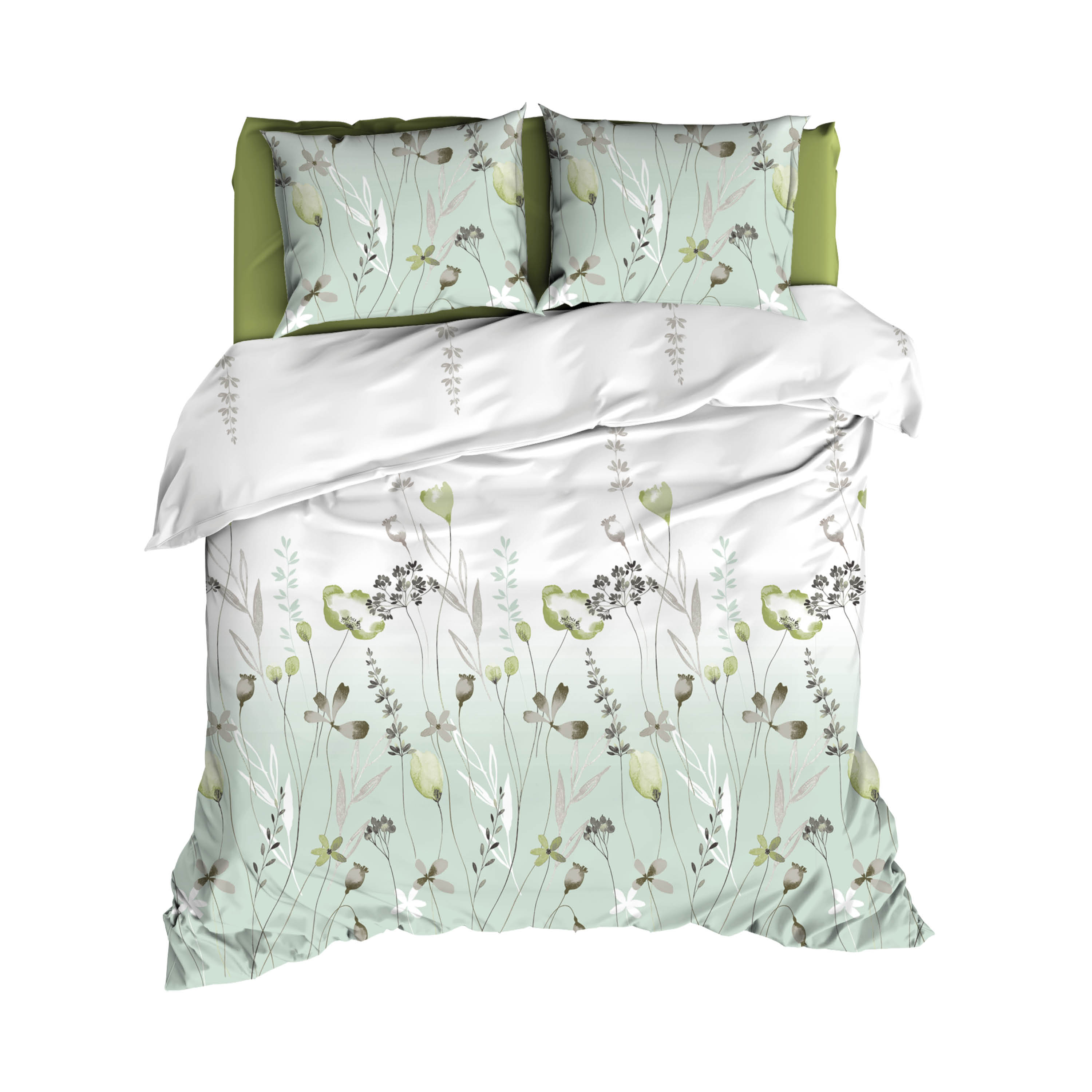 Satin D'Or Dekbedovertrekset Zizi 240x200-220 cm Satijn Dustygreen