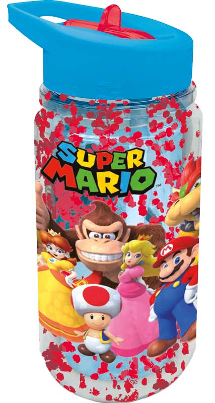 Mario Bross Drinkfles 330ml met Glitter