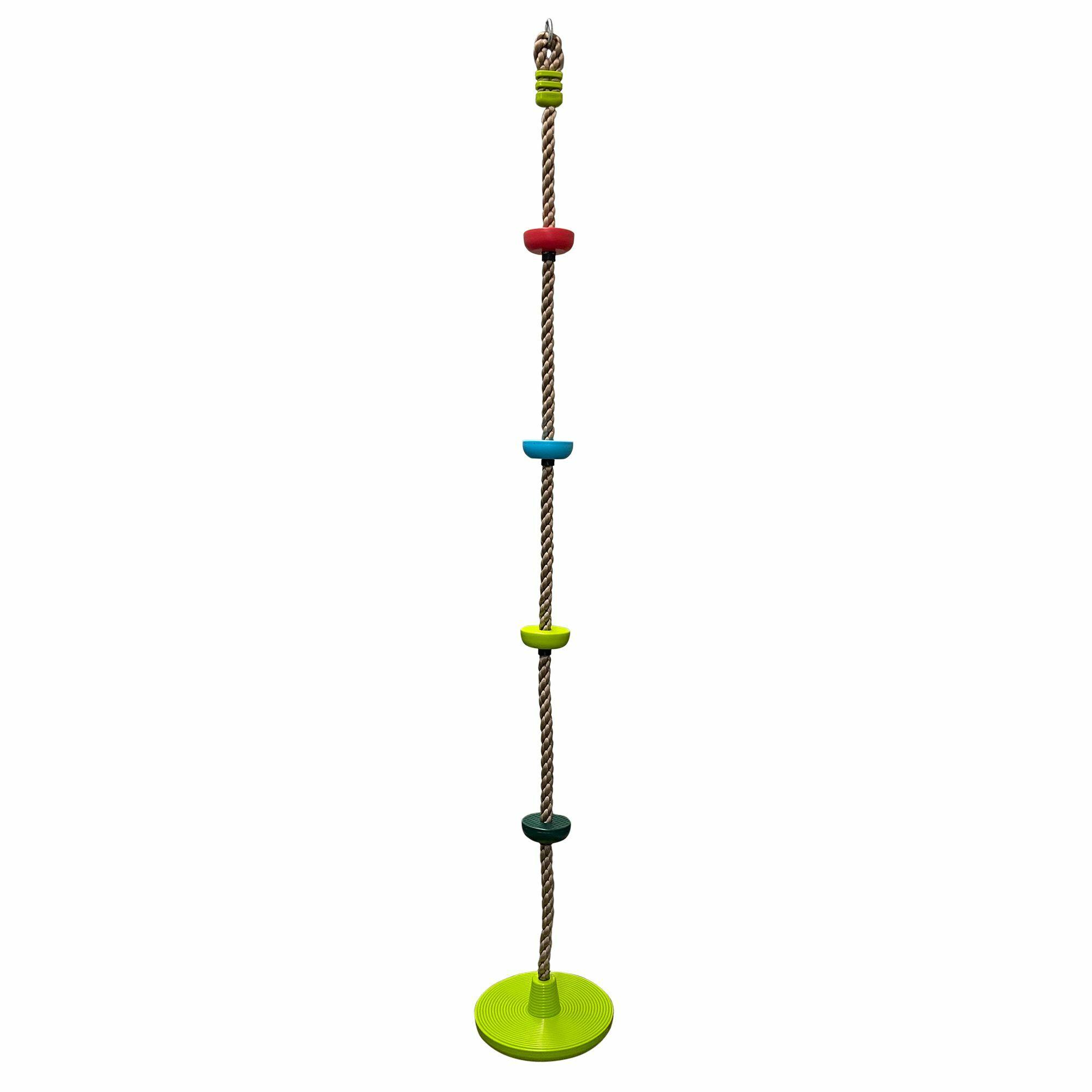 Klimtouw 2m met plastieken knopen en schommelplank  PE touw 26mm 2 Mete"r