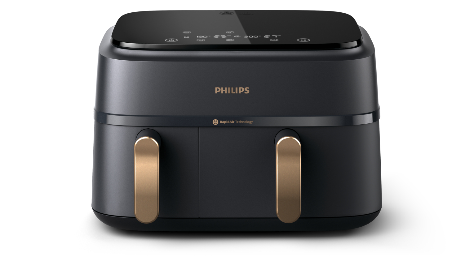Philips Airfryer NA352/00 met twee manden digitaal, zwart 3000 Serie, 
