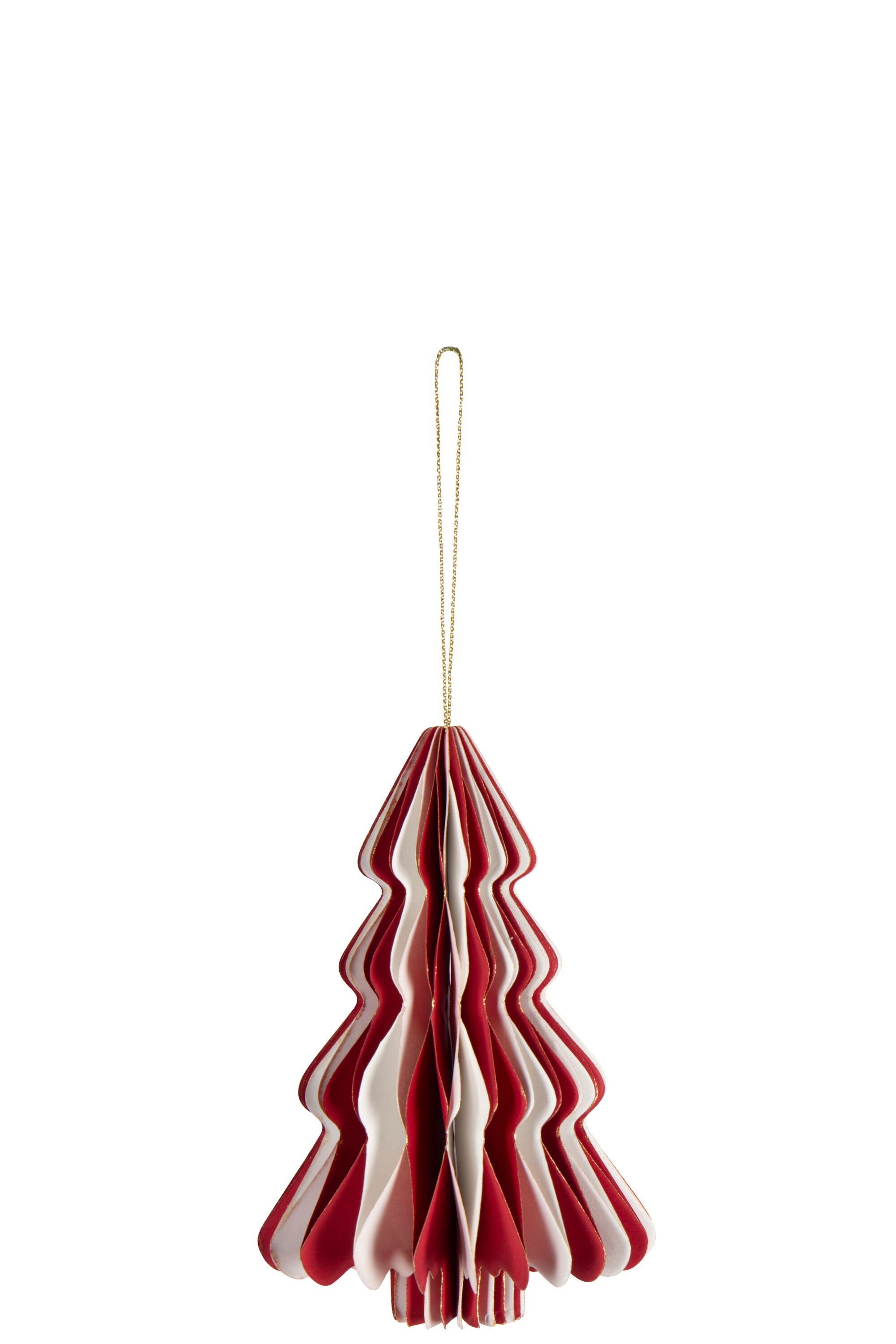 Boomhanger J-Line Kerstboom Wit/Rood 10x15 cm - Papier  Boomhanger J-Line Kerstboom Wit/Rood 10x15 cm - Papier