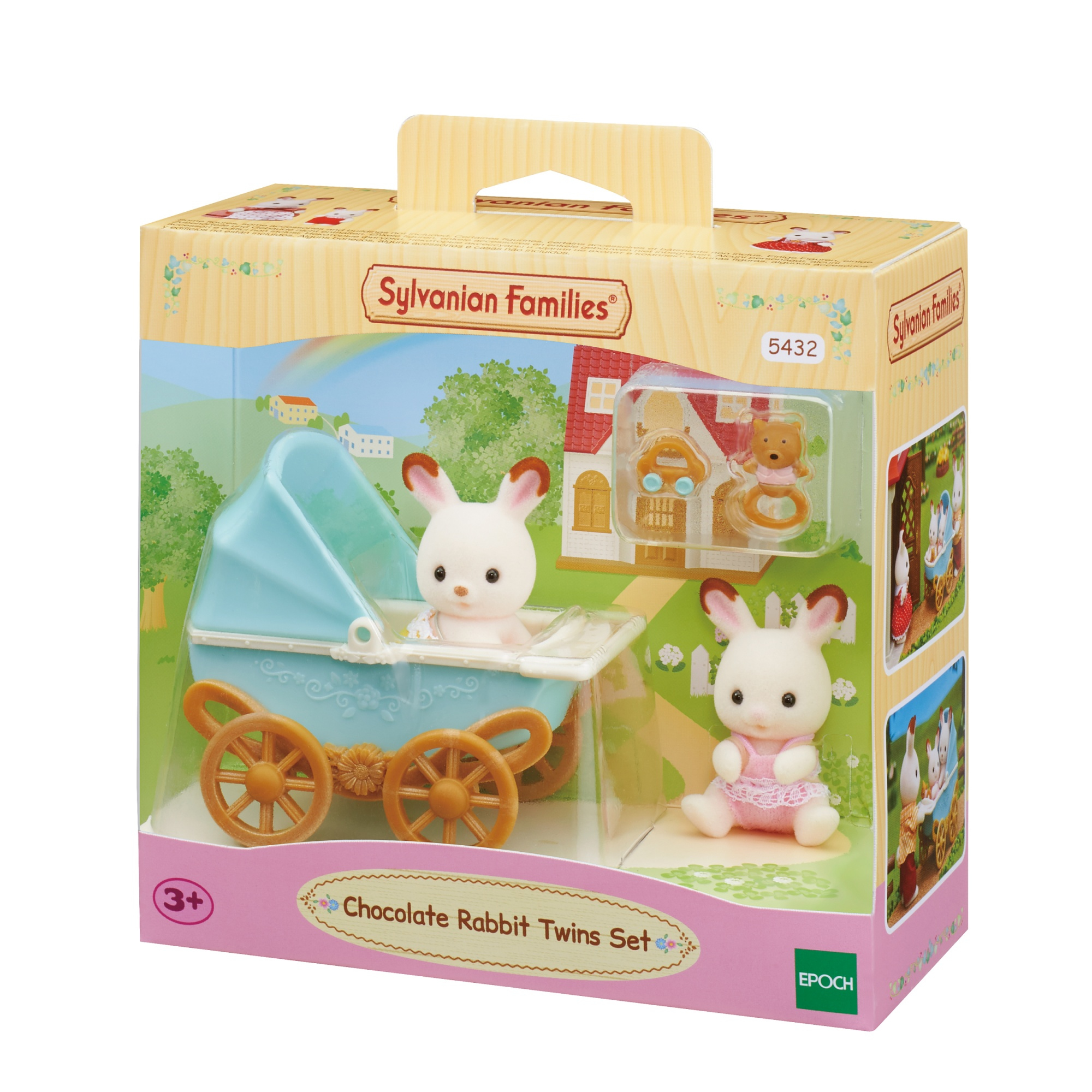 Sylvanian Families 5432 Set Tweeling Chocoladekonijn met Kinderwagen