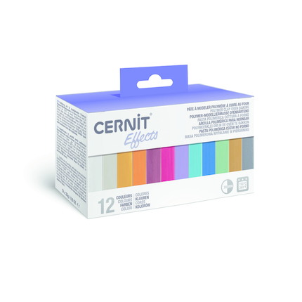 Cernit Polymeerklei Effects Set 12x25 g - Multicolor