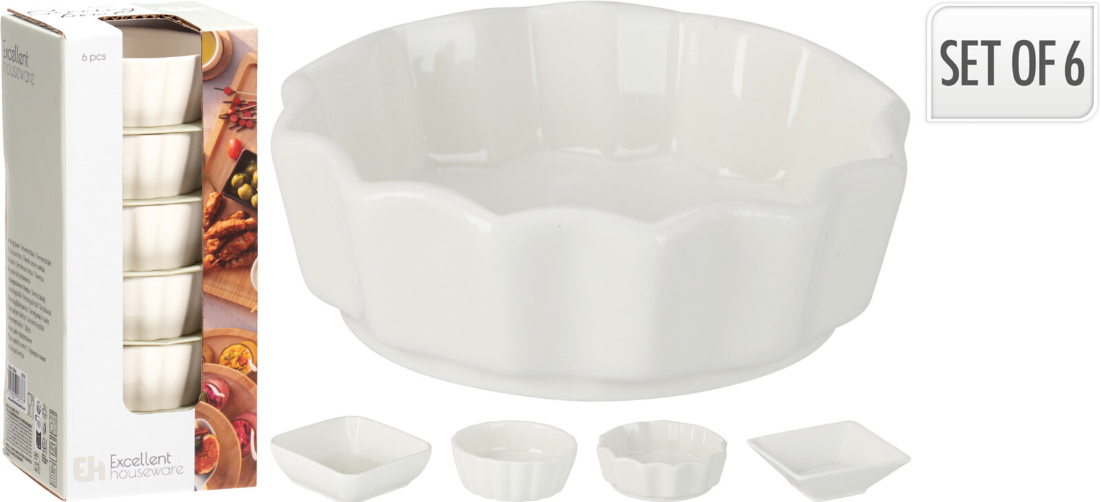 Aperopotje Porselein 75ml - 6 stuks