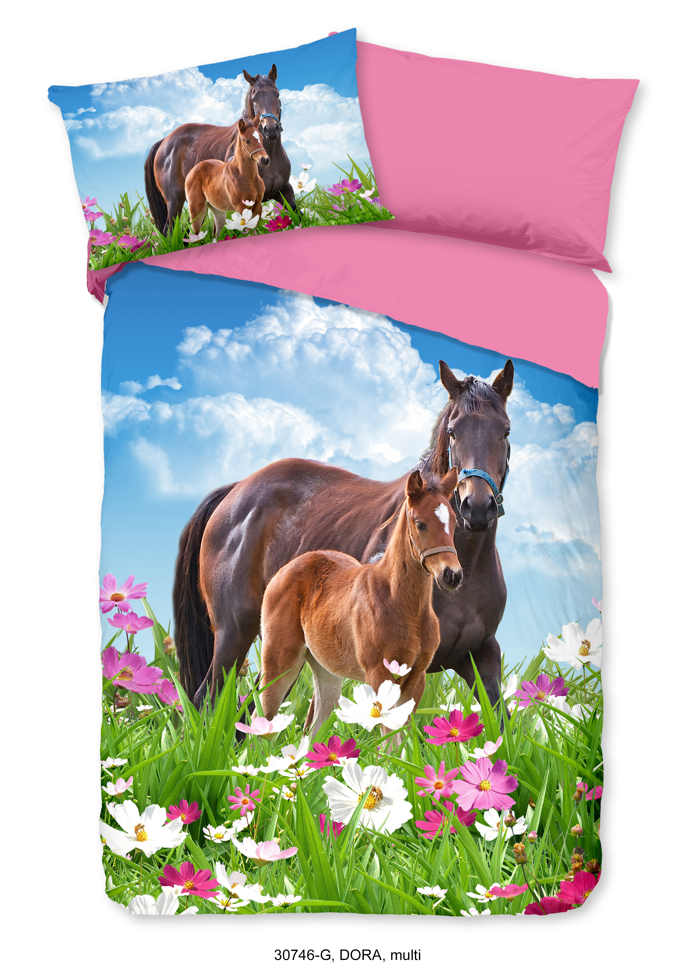 Good Morning Dekbedovertrek Kids Katoen Dora Paard - 140x220 cm