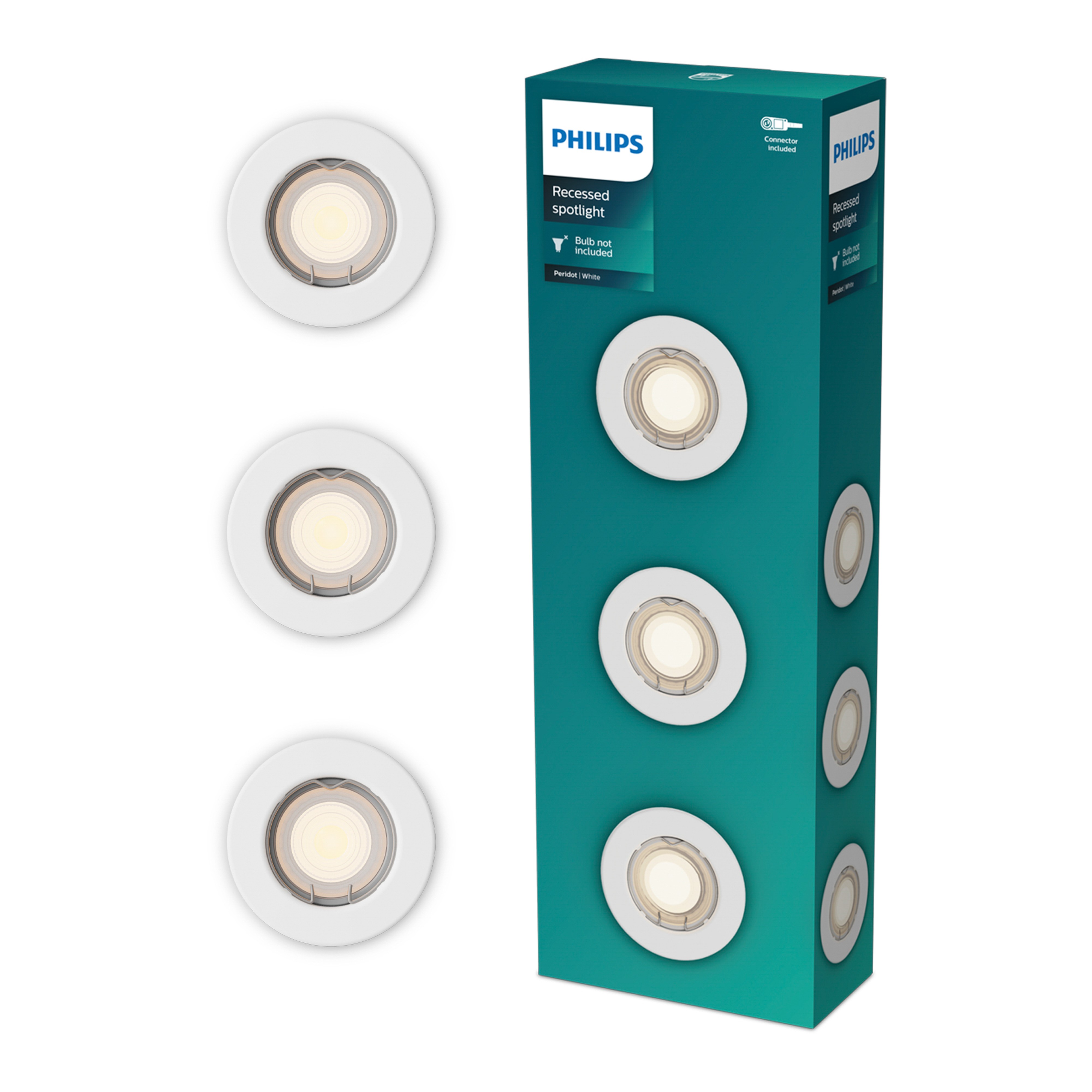 Philips Inbouwspot Peridot Rond GU10 Wit - 3 stuks