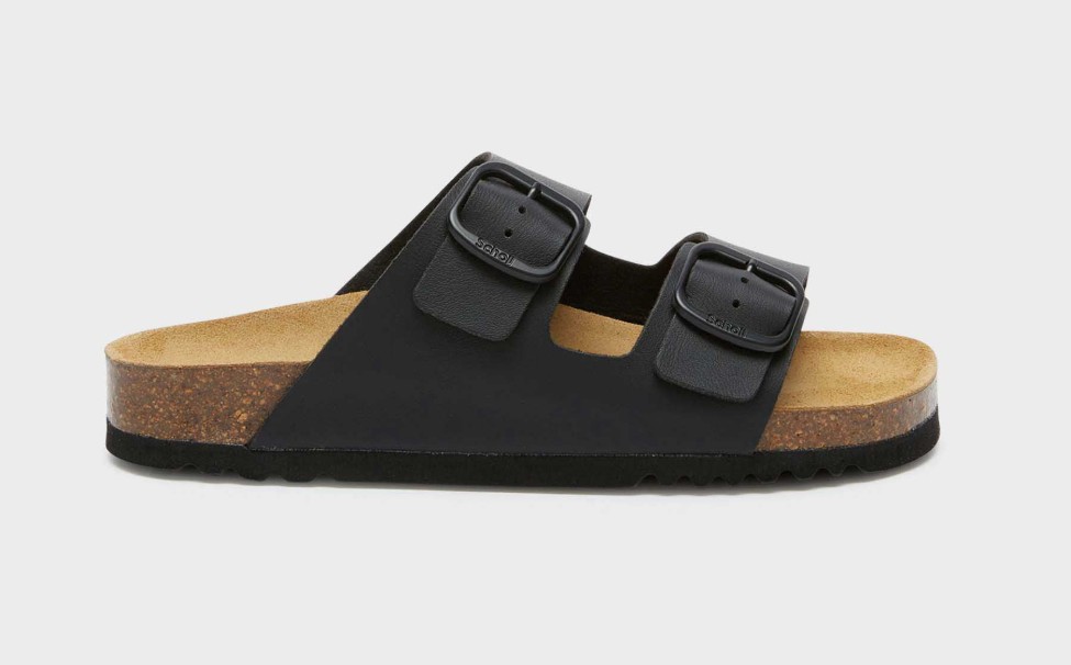 Scholl Slipper Dames Josephine 2 Gespen Black - maat 40