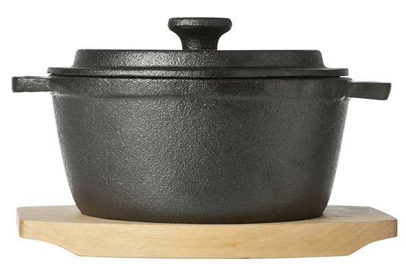 Cosy&Trendy Gietijzeren Potje 13.5 cm met Deksel - 550 ml - op Plankje