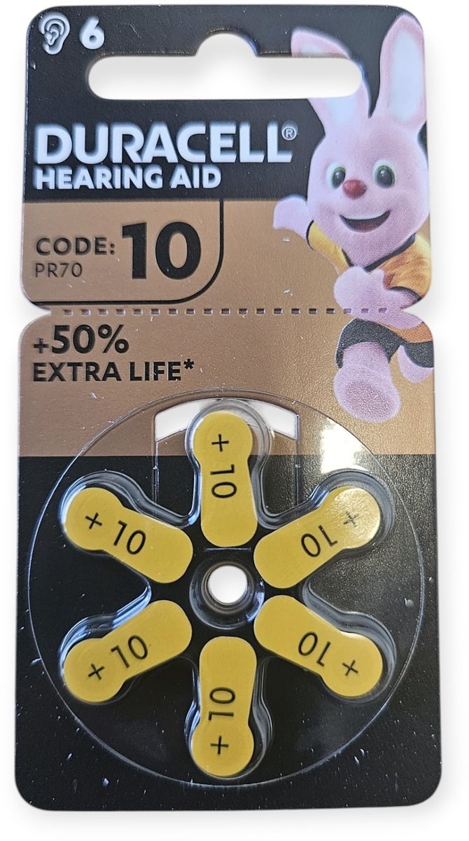Duracell Batterij DA10 Geel voor Hoorapparaat - 6 stuks