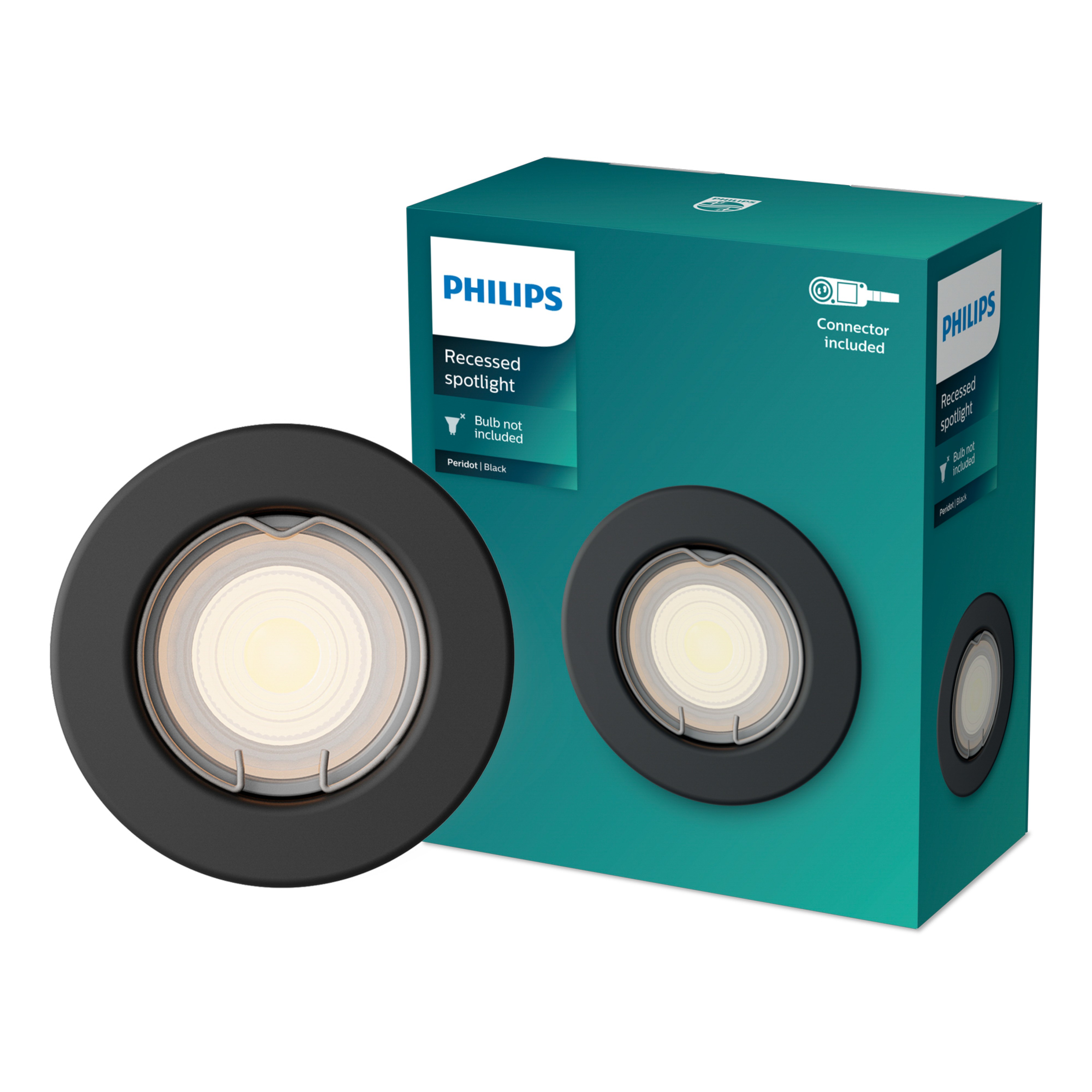 Philips Inbouwspot Peridot Rond GU10 Zwart