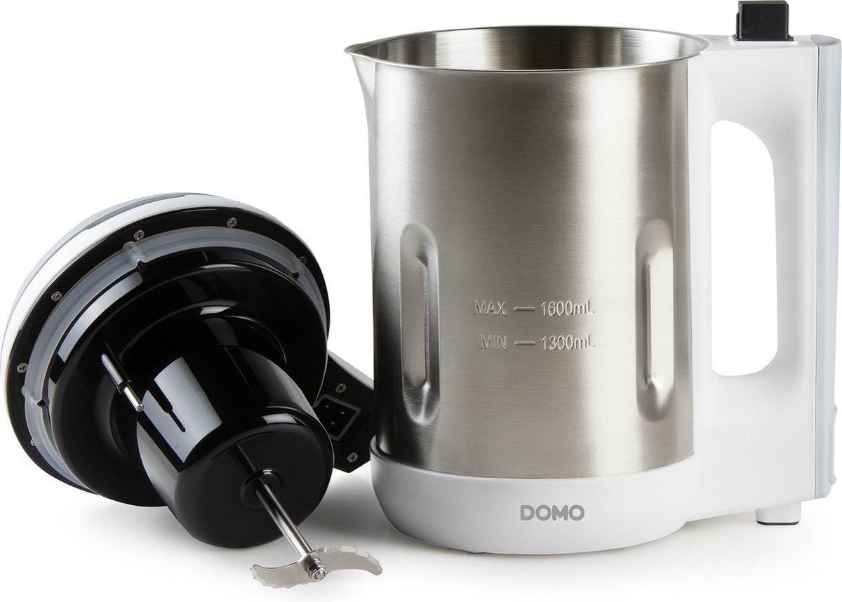 Domo Soepmaker DO737BL, 1.6 Liter, Inox 1000 W. 4 programma's, Soep in 20 Min.