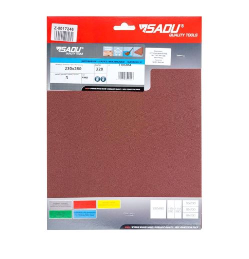 Sadu Schuurpapier AWB Waterproef K180 230X280 mm - 3 stuks
