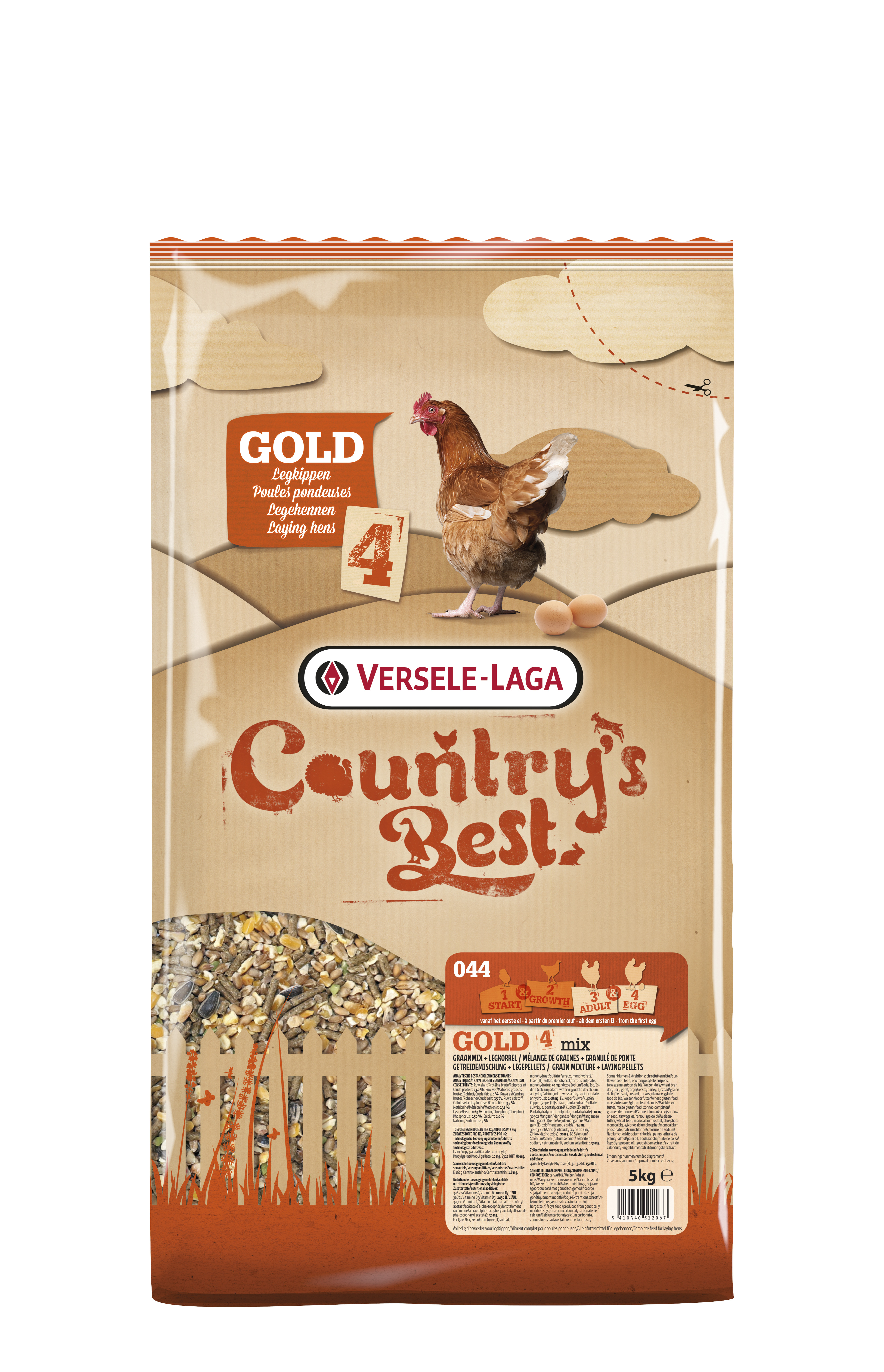 Country's Best Gold 4 Mix 5 kg - Kippenvoer met Legkorrel 3mm