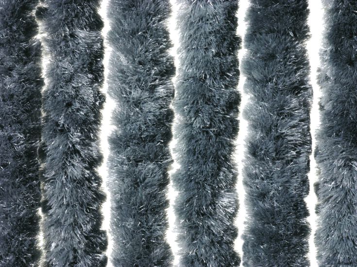 Deurgordijn Kattenstaart Grijs 220x100cm - Bovenlat Wit