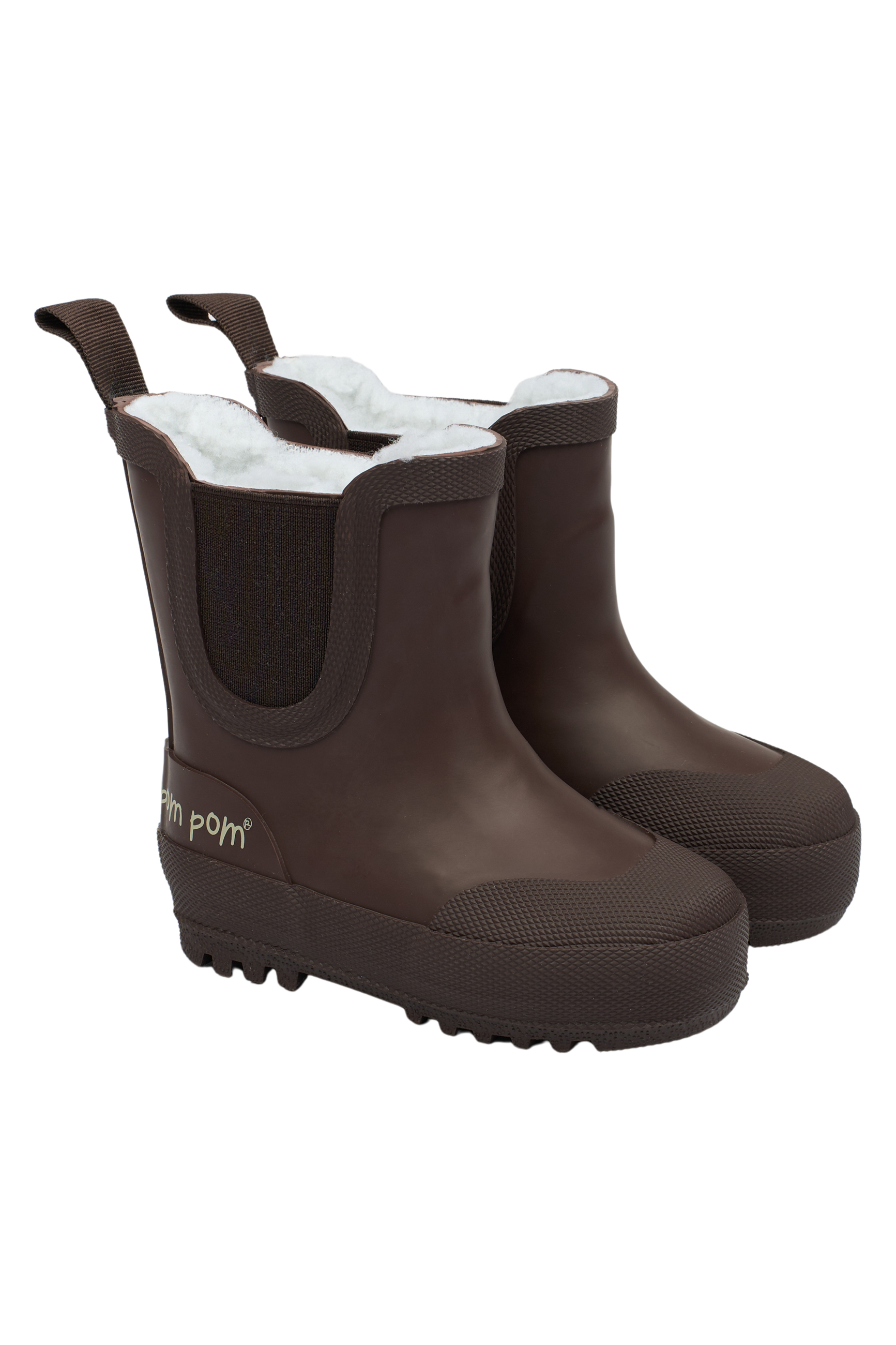 Pom Pom Regenlaars Unisex Brook GumBoots Teddy Ankle Chocolate - maat 28 Pom Pom Regenlaars Unisex Brook GumBoots Teddy Ankle Chocolate - maat 28