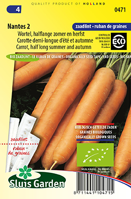 Wortel Nantes 2 ZAADLINT 5 m BIO zaden