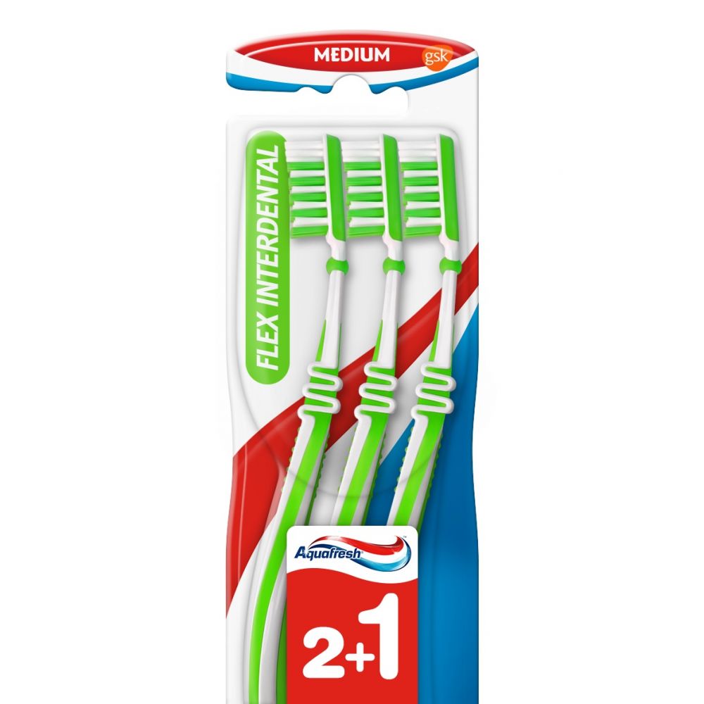 Aquafresh Tandenborstel Flex Interdent Medium - 3 stuks