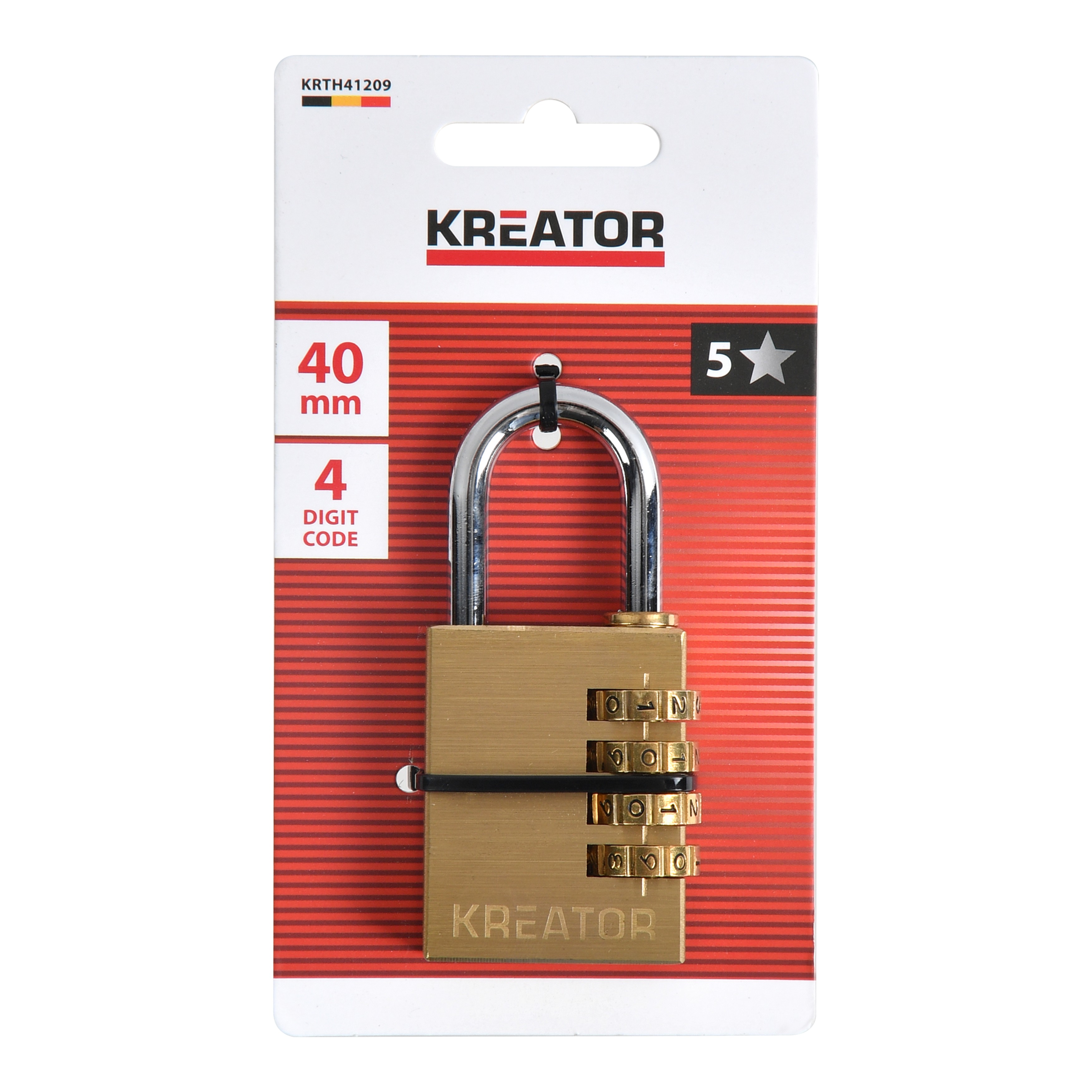 Kreator Cijferhangslot 40 mm 4 Digit