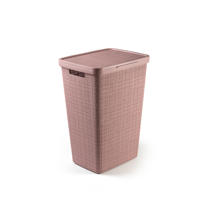 Curver Linnenmand/Wasbox Jute Rose Dawn 58l met Deksel - 43x34x60 cm