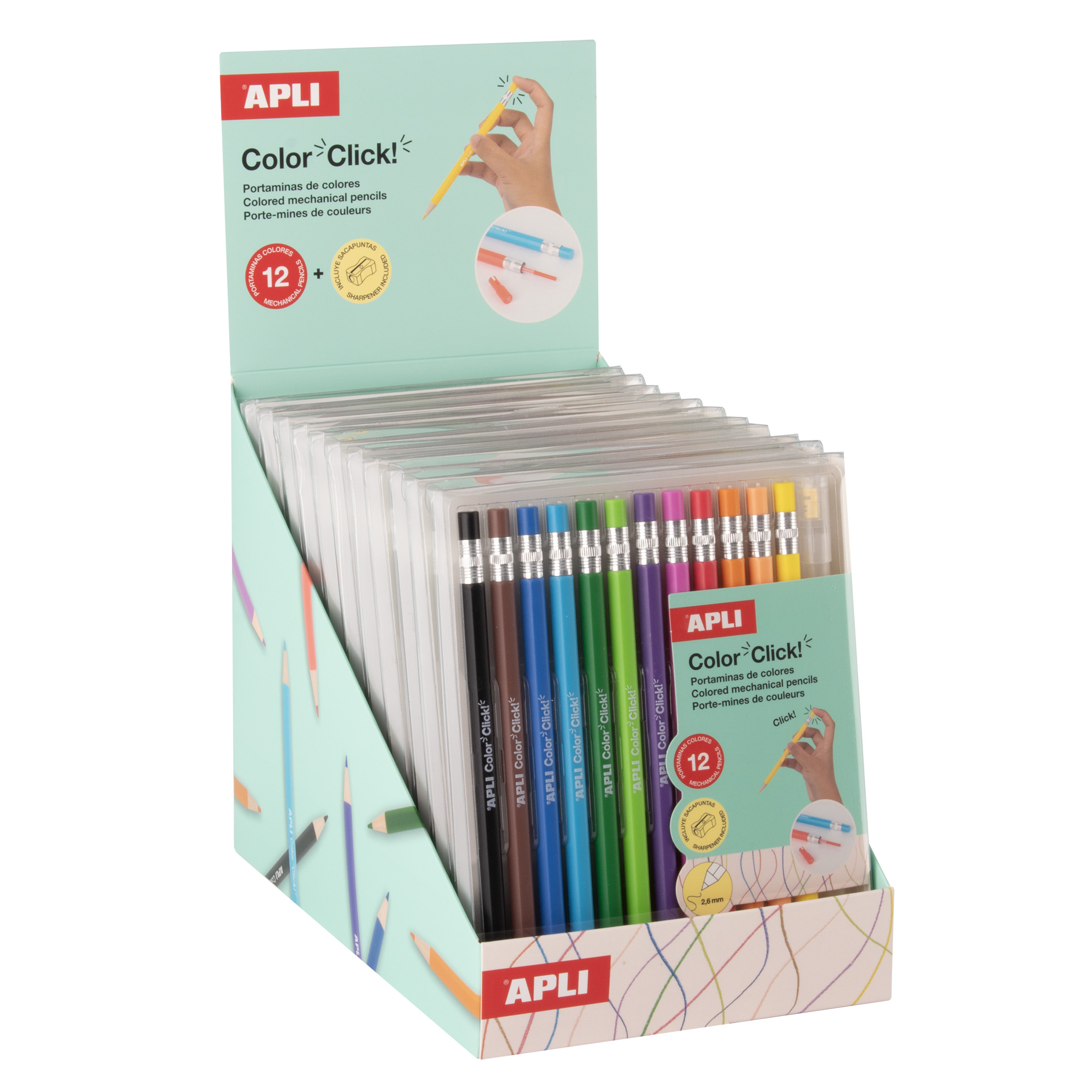 Apli Color Click-vulpotloden 12 stuks