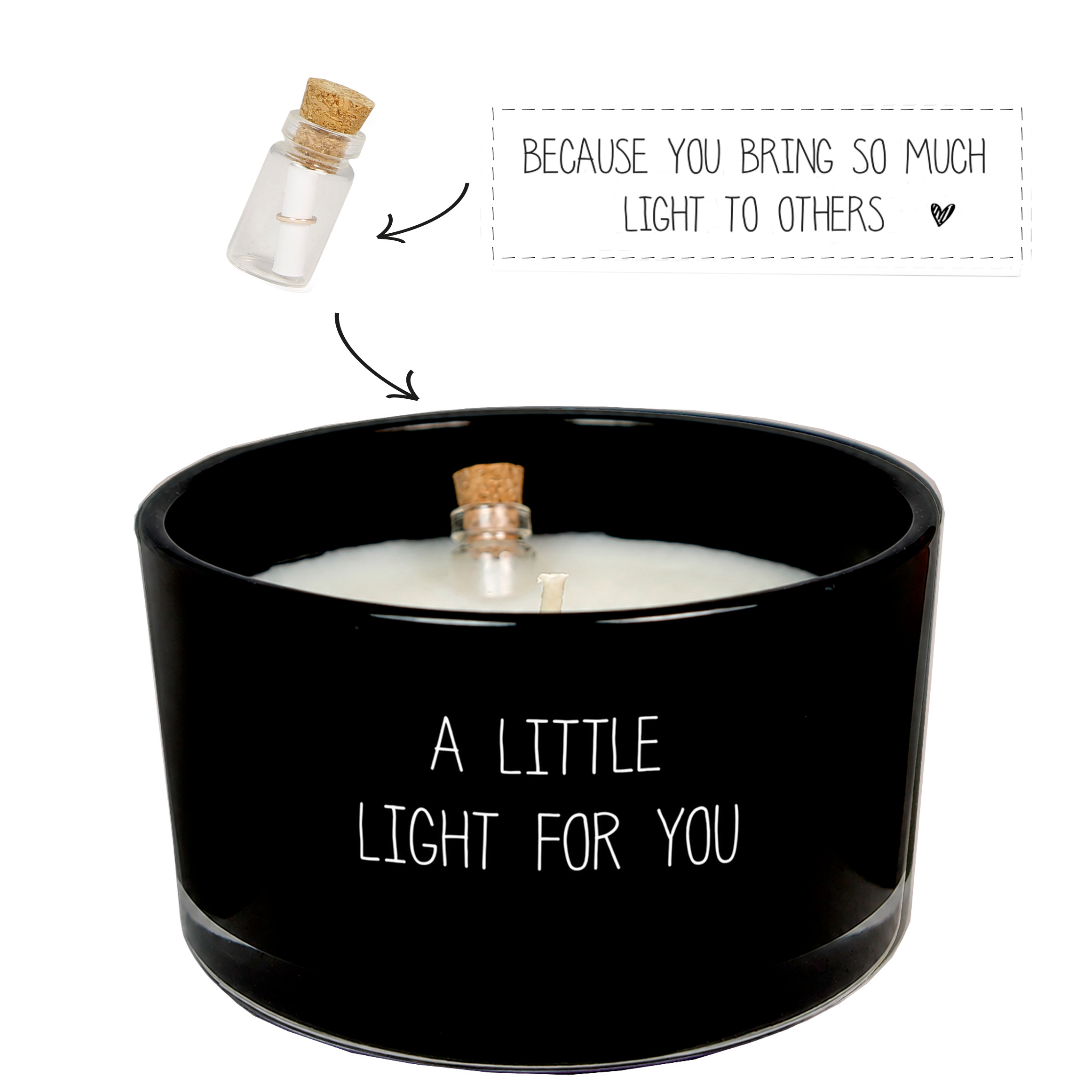 My Flame Geurkaars A Little Light For You 9x5 cm - Bio Sojawas met Flesje - Warm Cashmere - 35 Branduren