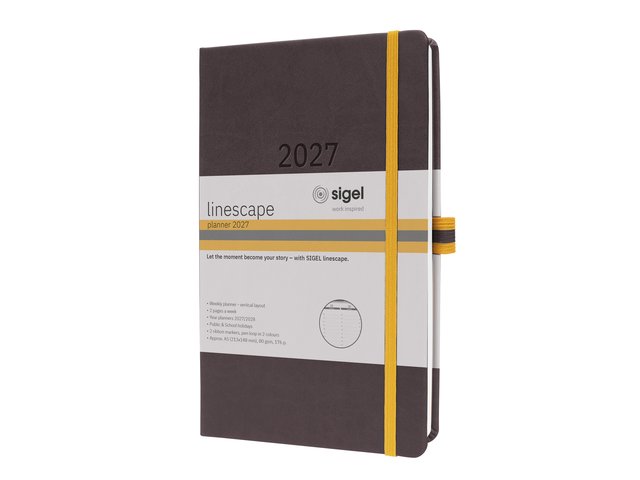 Sigel Agenda 2027 Linescape A5 1week/2pag Donkergrijs