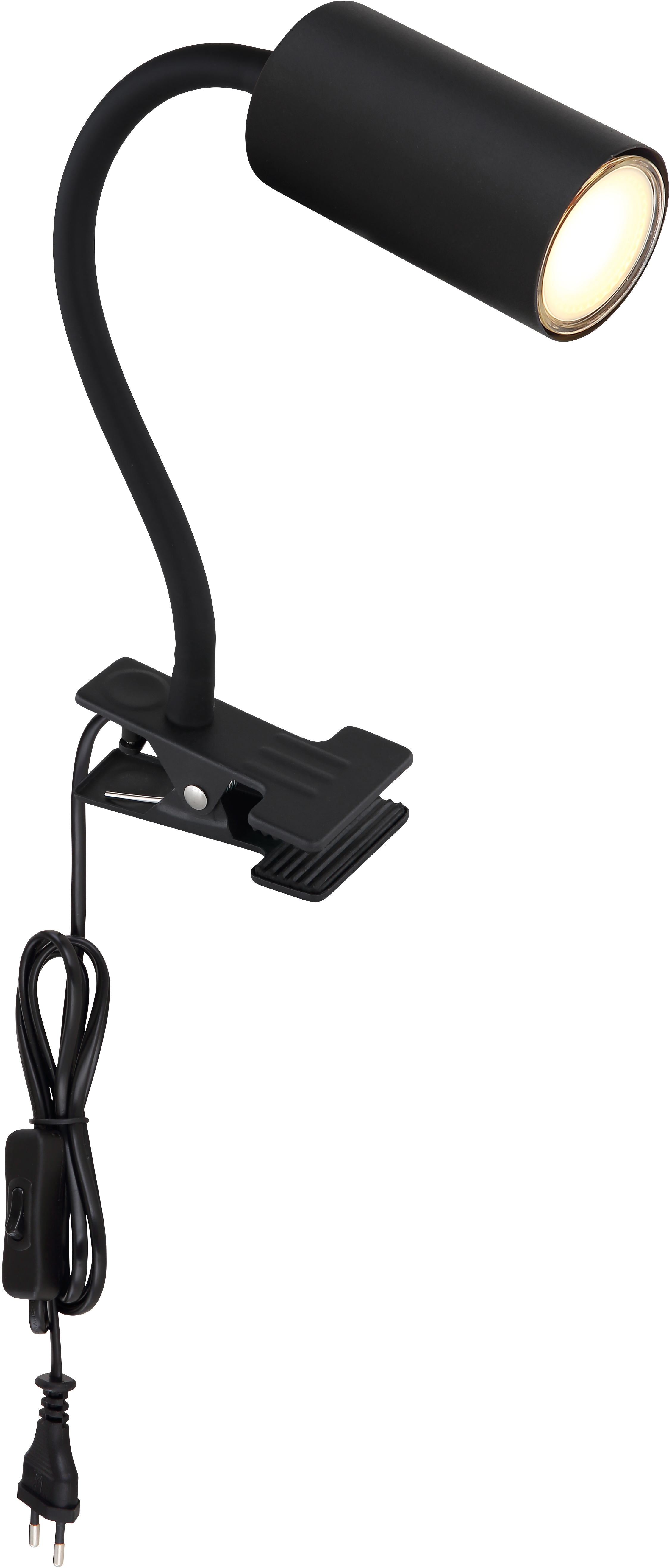 Globo Klemspot Robby Zwart 1x GU10