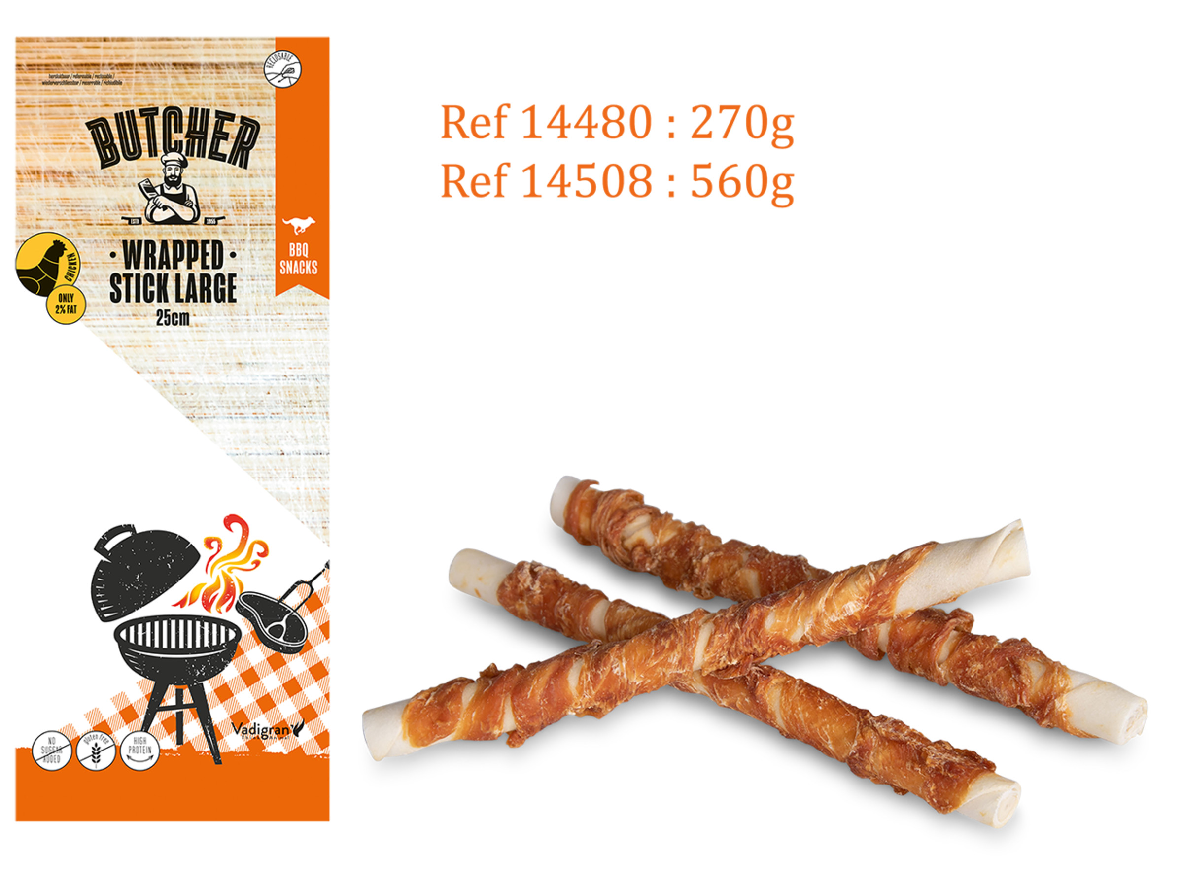 Vadigran Chicken Wrapped Stick 25cm - 270gram