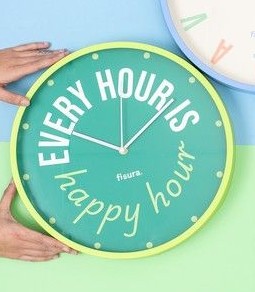 Fisura Wandklok Every Hour Is Happy Hour 35cm