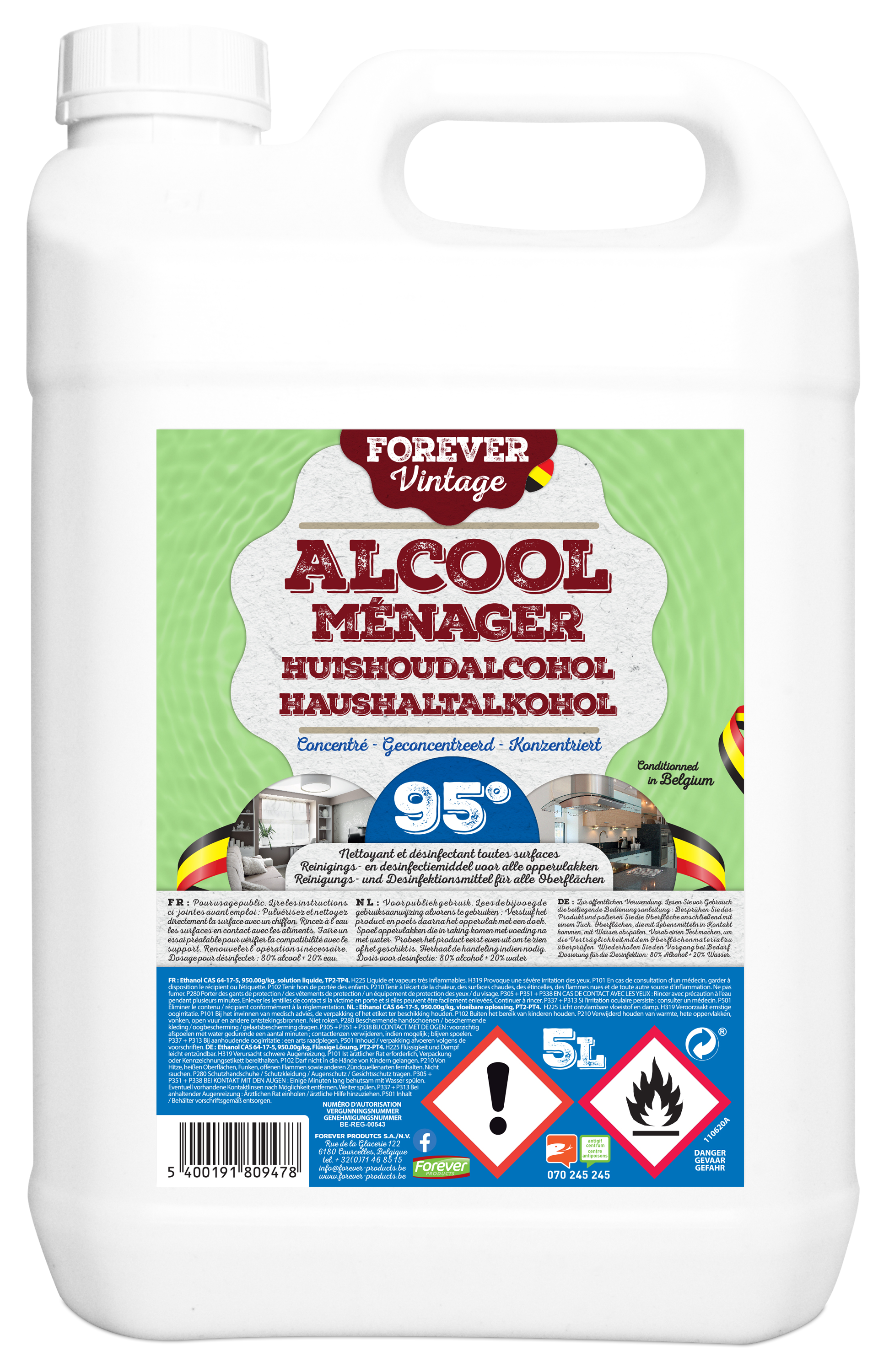 Forever Huishoudalcohol 5 l Geconcentreerd 95 Graden
