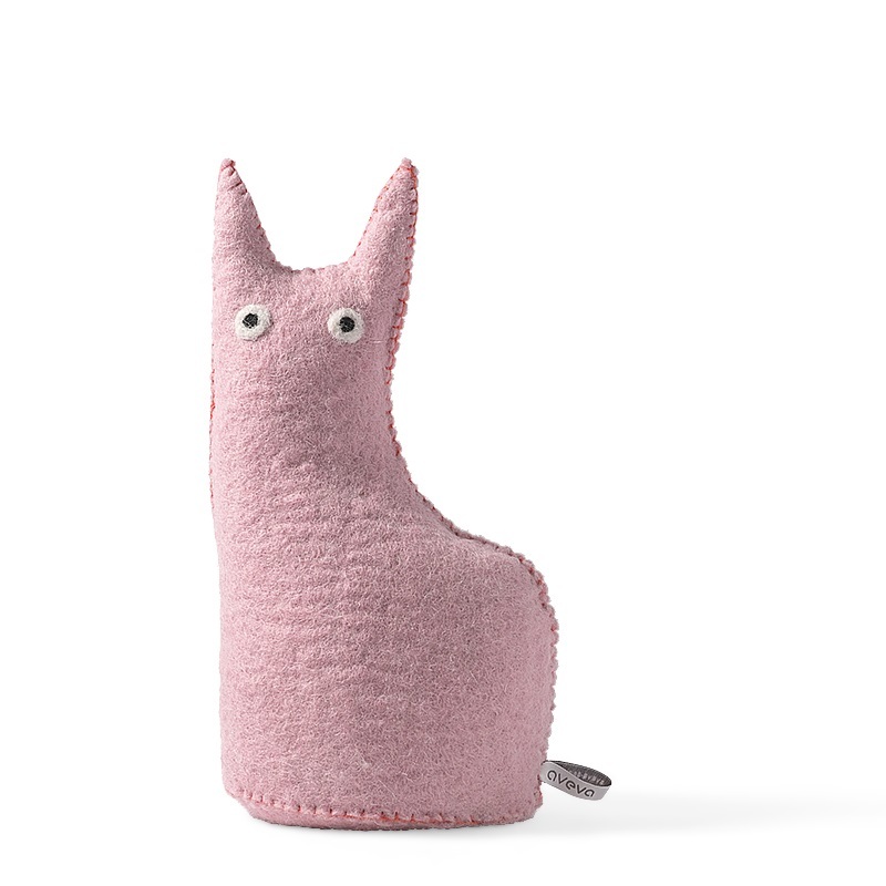 Aveva Deurstop/Boekensteun The Curious Pink 14x13x29 cm - Wol