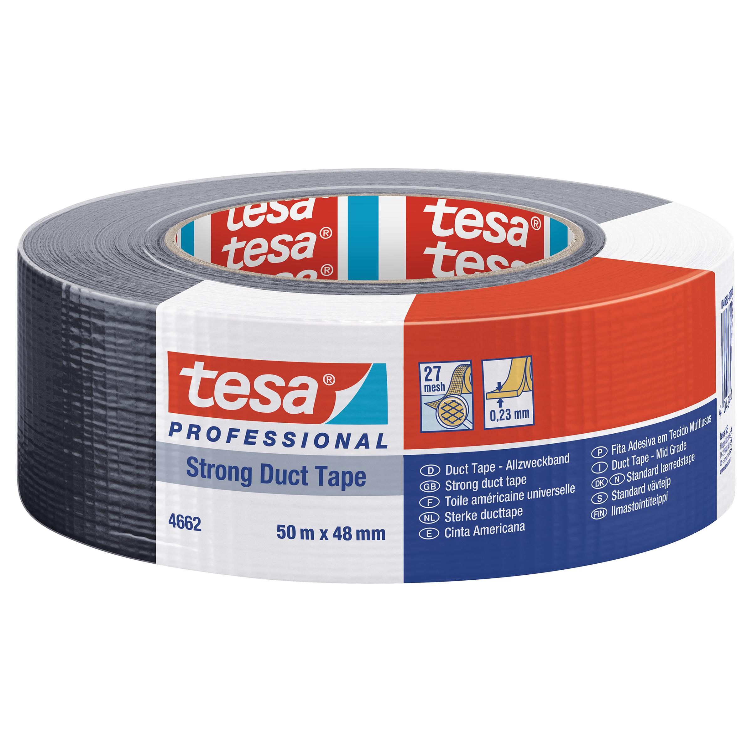 Tesa Pro Strong Duct Tape Zwart 50 m x 50 mm