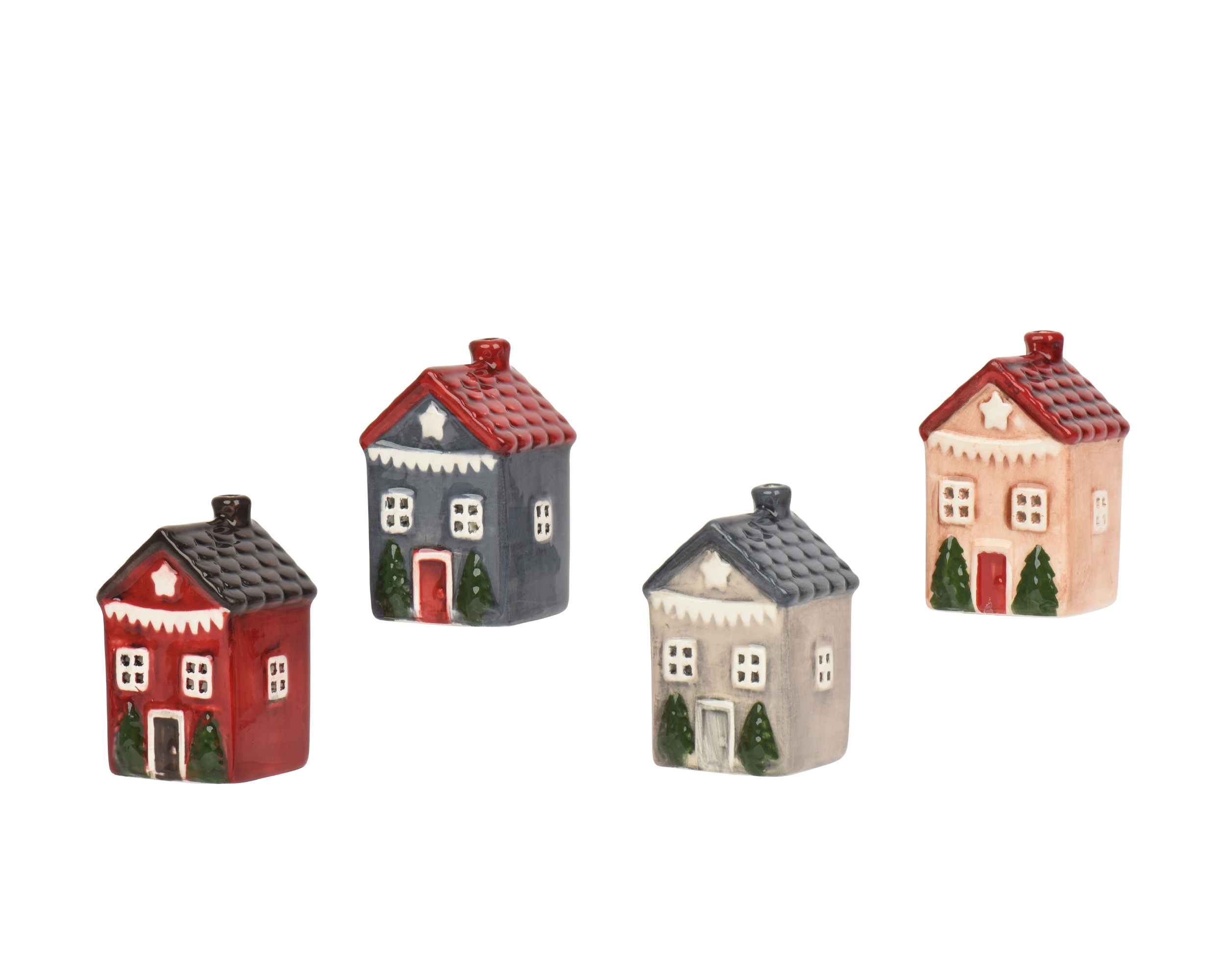 Huis Kerst 6x5.5x9 cm - assorti - prijs per stuk