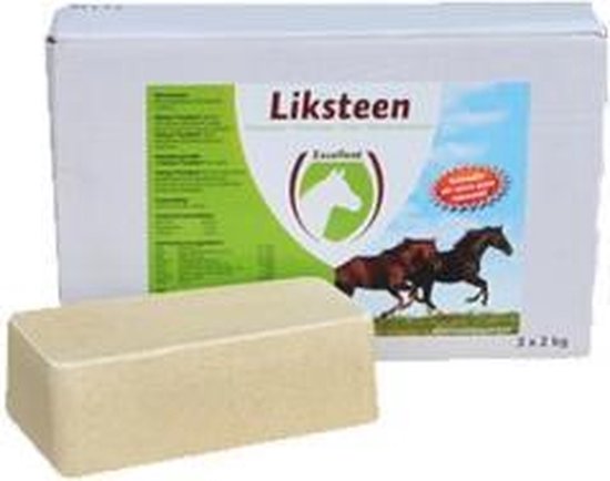 LIKSTEEN EXCELLENT 3X2KG VOOR PAARDEN ZOUT-MINERALEN-VITAMINE E -BIOTINE