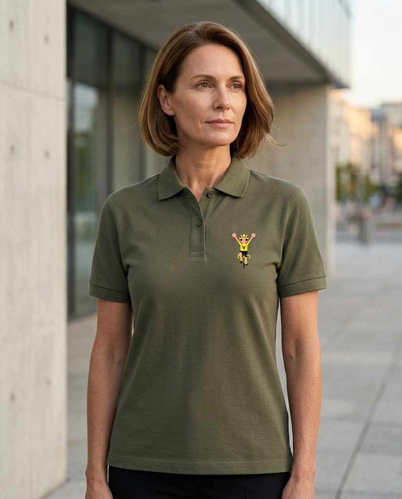 Vive le Vélo Polo Unisex Odiel Forever Km Broderie Regular Fit Khaki