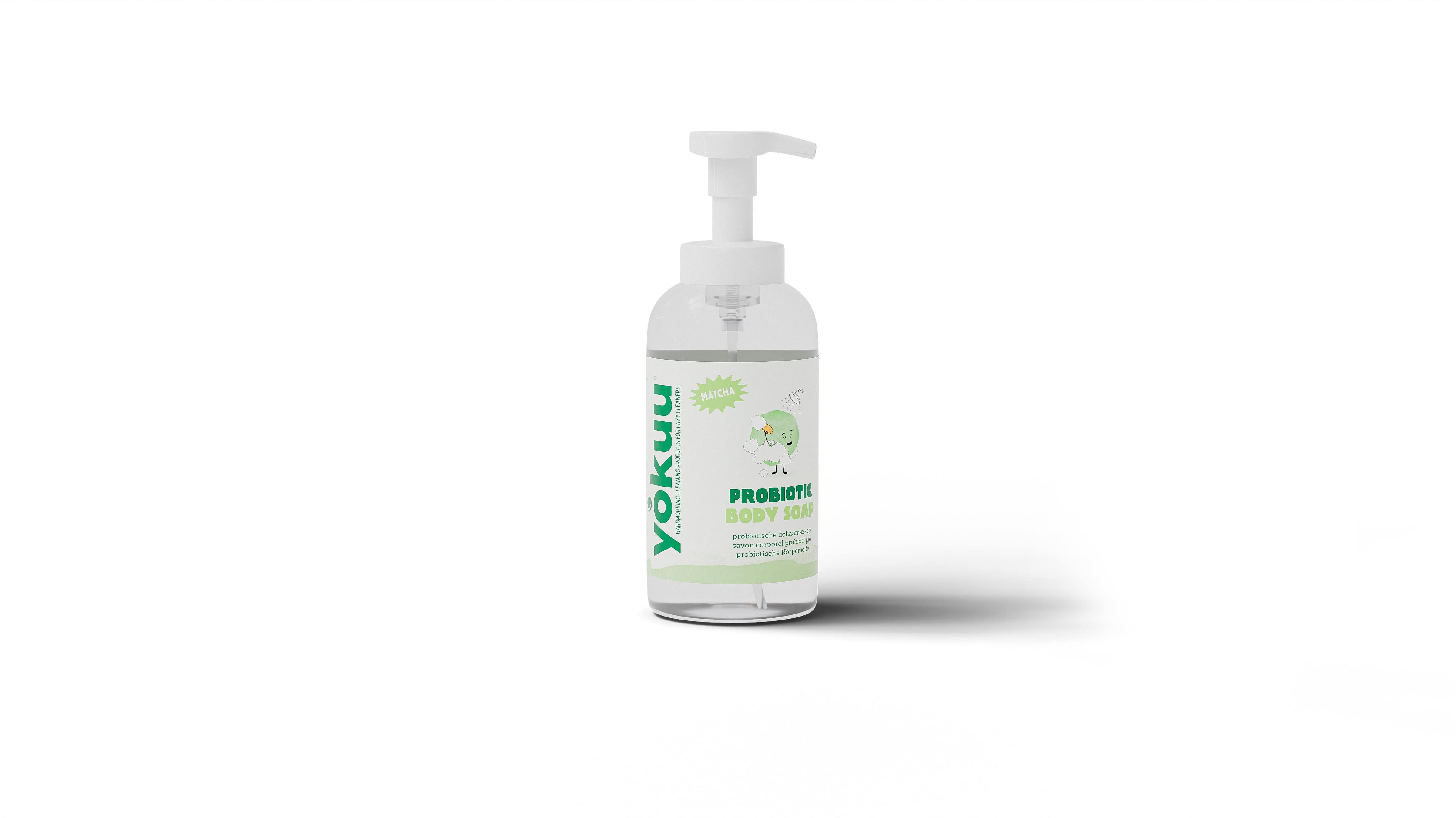 Yokuu Body Wash Matcha Starter Kit - 1x Glazen Fles Hervulbaar en 1x Tablet voor 375ml - Probiotisch