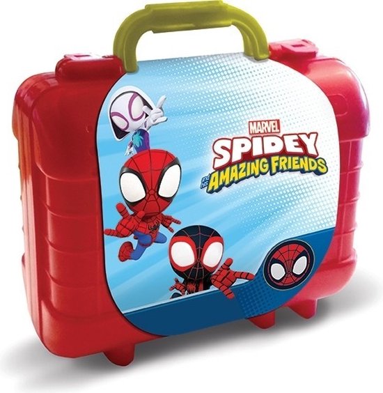 Spidey and Friends Stempelkoffer 5 houten stempels, 10stiften, inktkussen