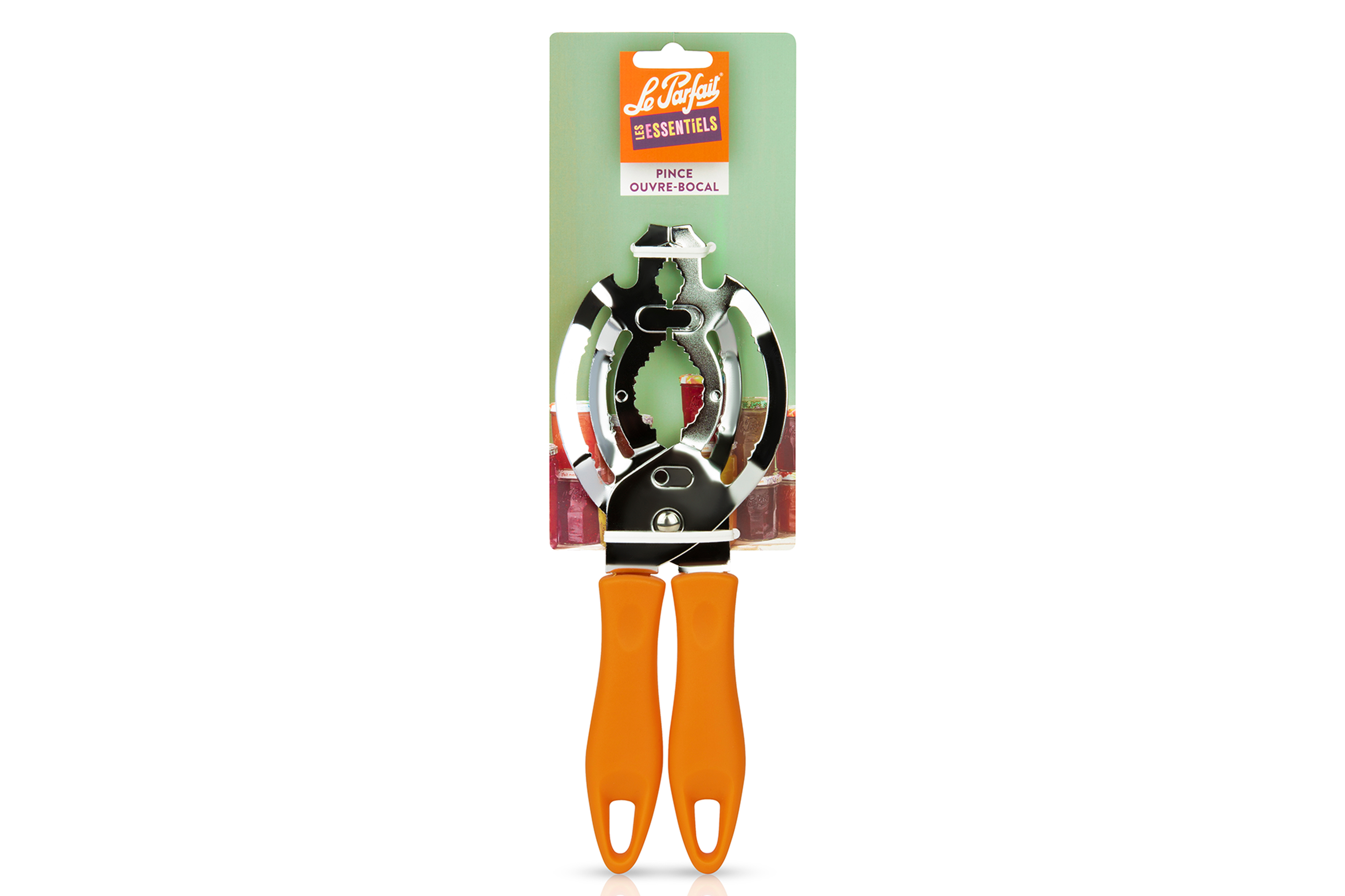Le Parfait Bokaalopener Klemvorm - RVS/Oranje Handgrepen