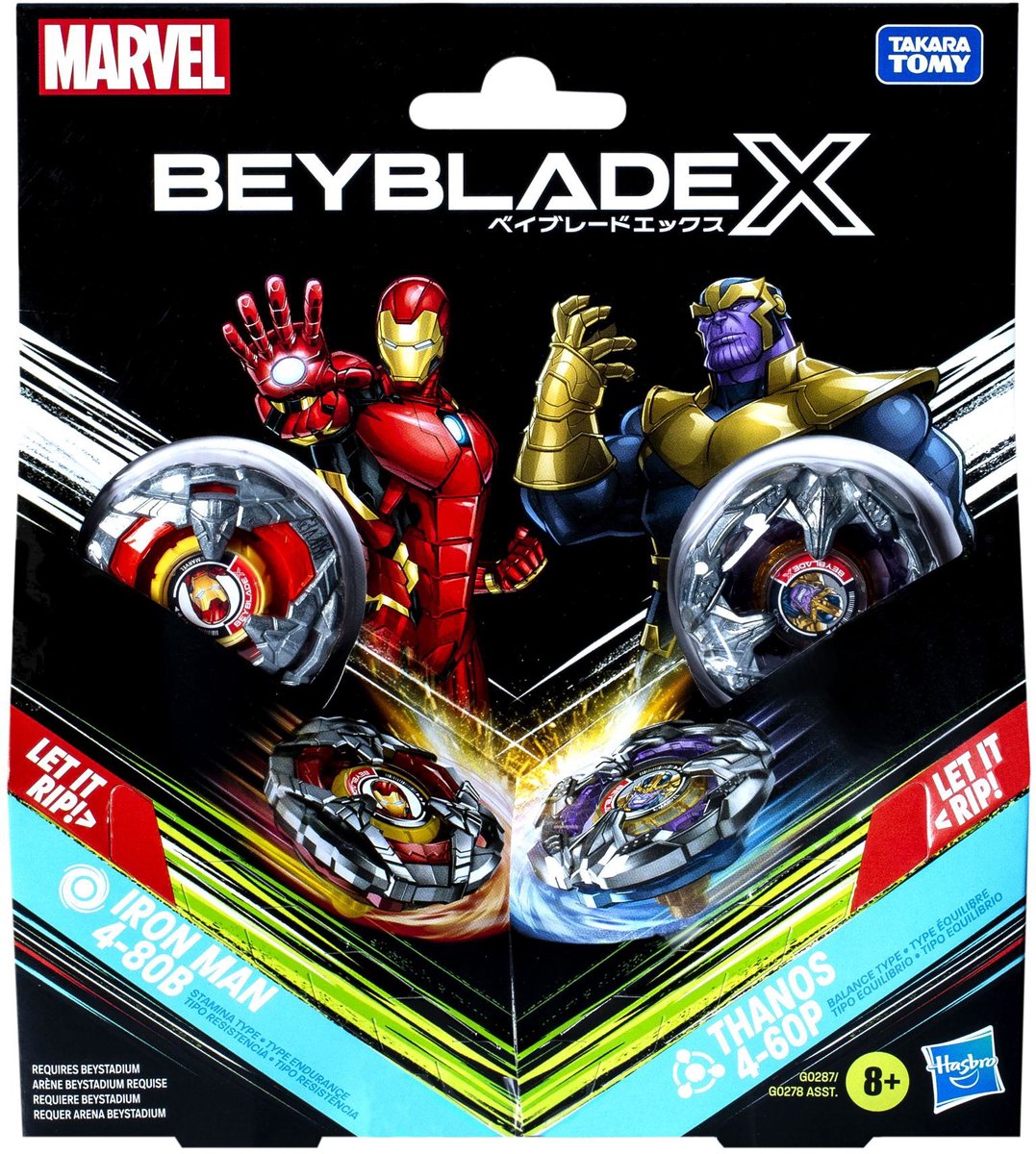 Beyblade BBX Marvel Collab Multipack, Spiderman - Venom of Ironman - Thanos